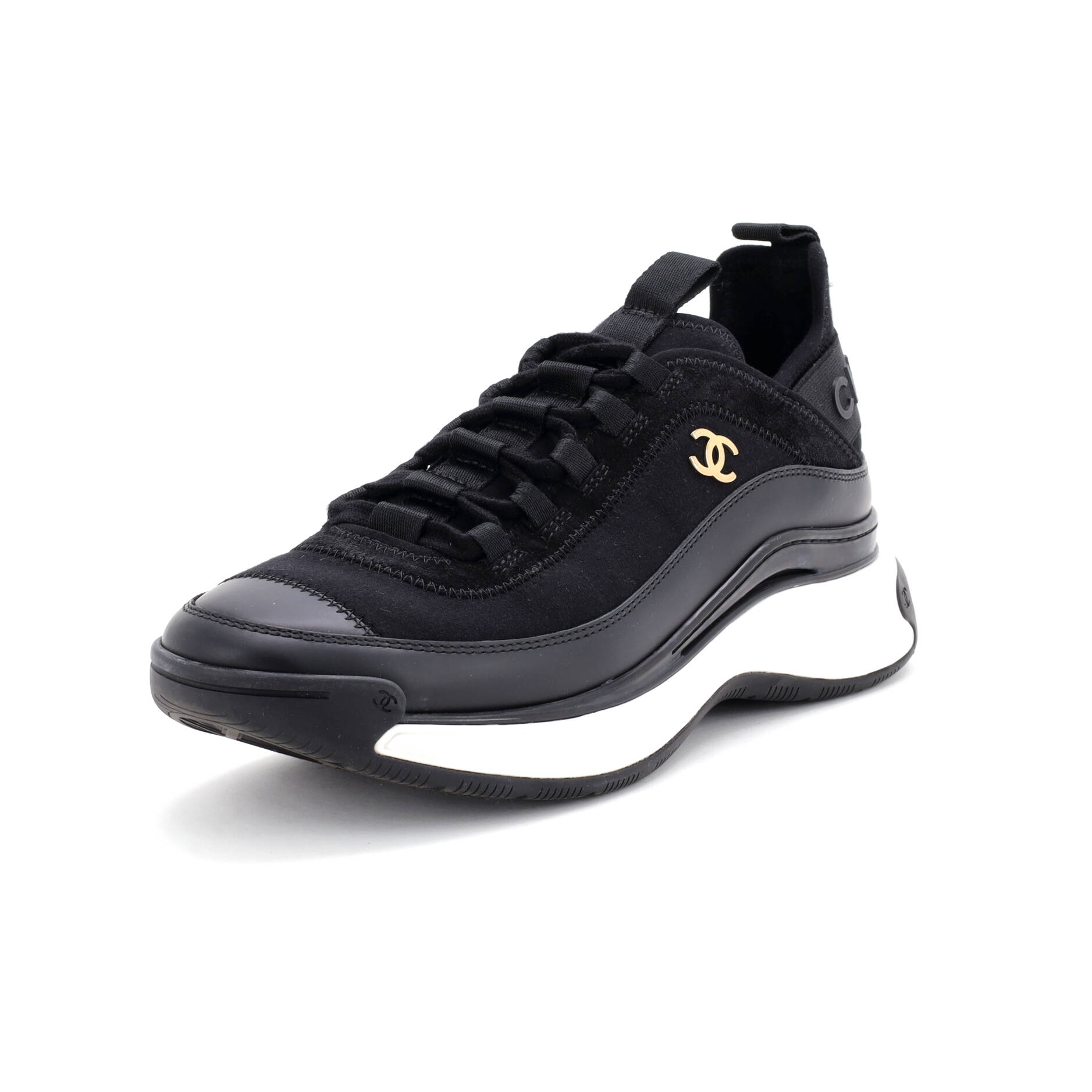 Women's CC Cap Toe Logo Sneakers Suede and Mixed Fibers