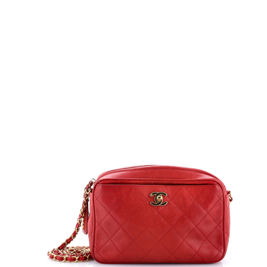 Vintage Front Pocket Camera Bag Quilted Caviar Small