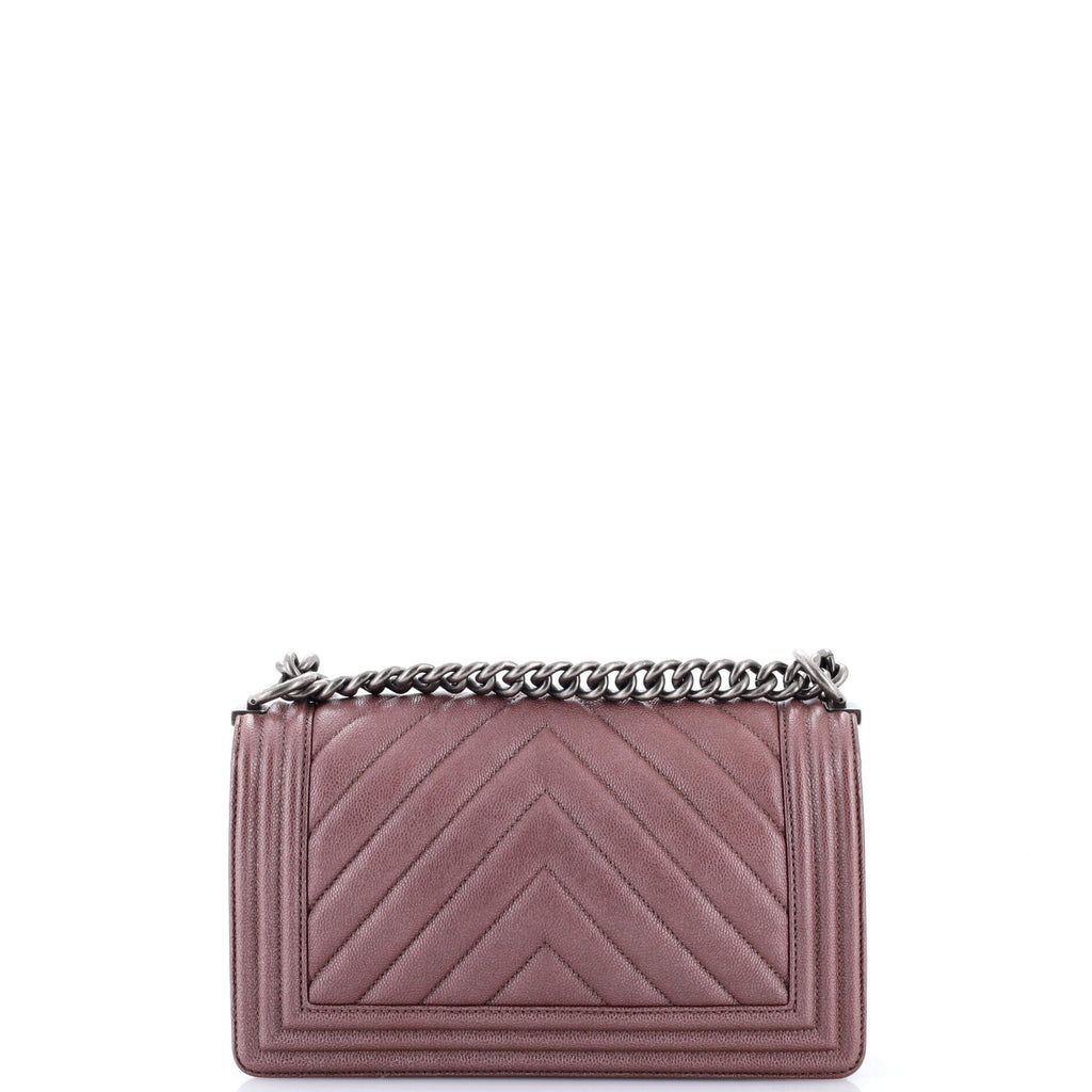 Boy Flap Bag Chevron Caviar Old Medium