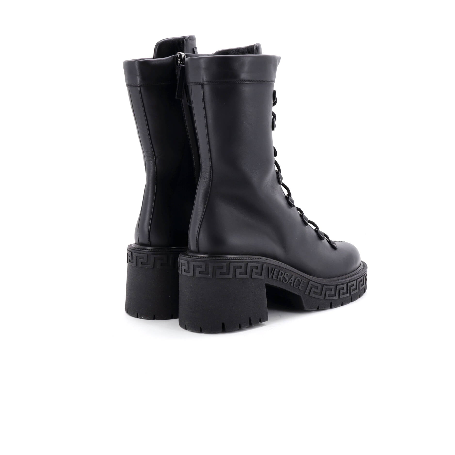 Women's Greca Platform Combat Boots Leather