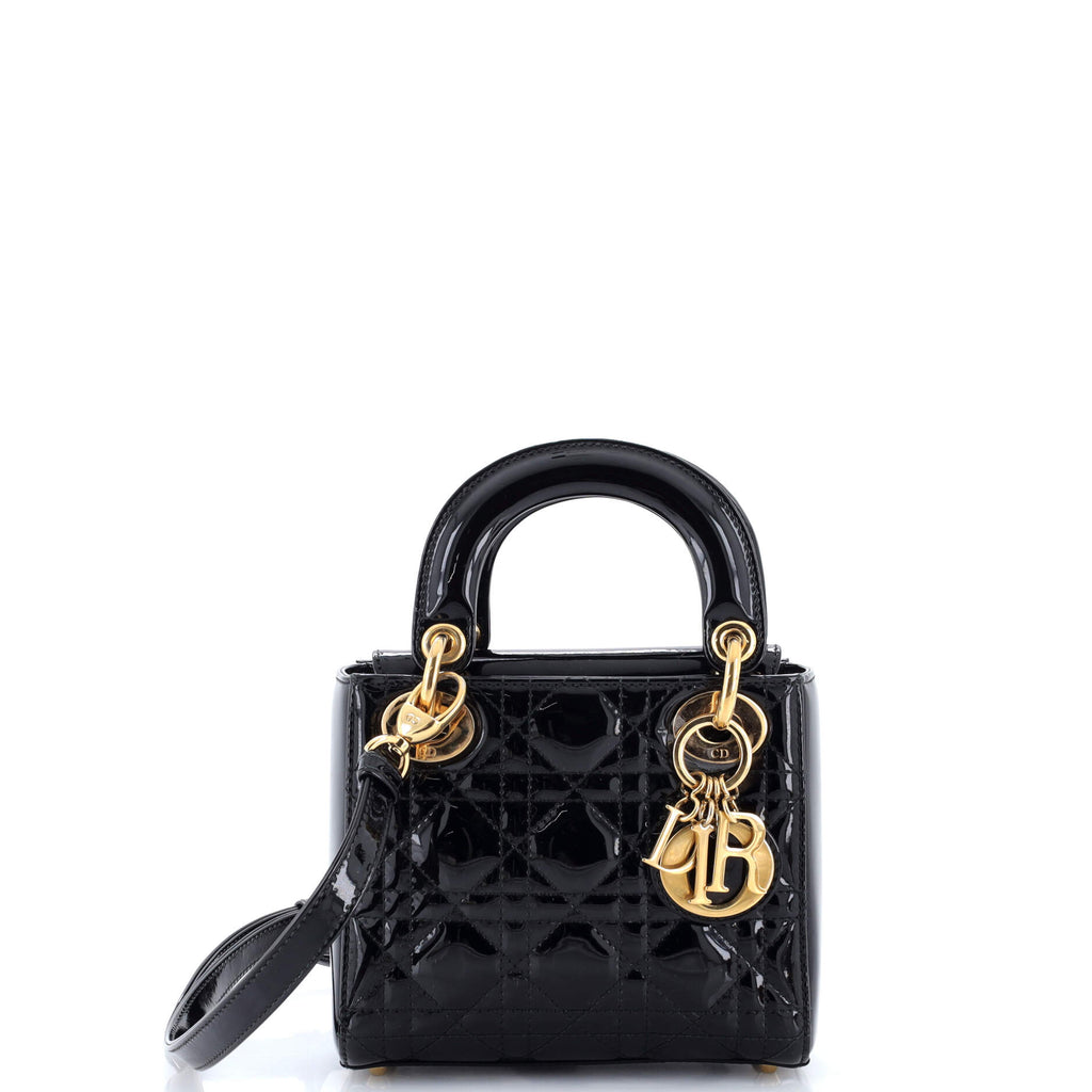 Lady Dior Bag Cannage Quilt Patent Mini