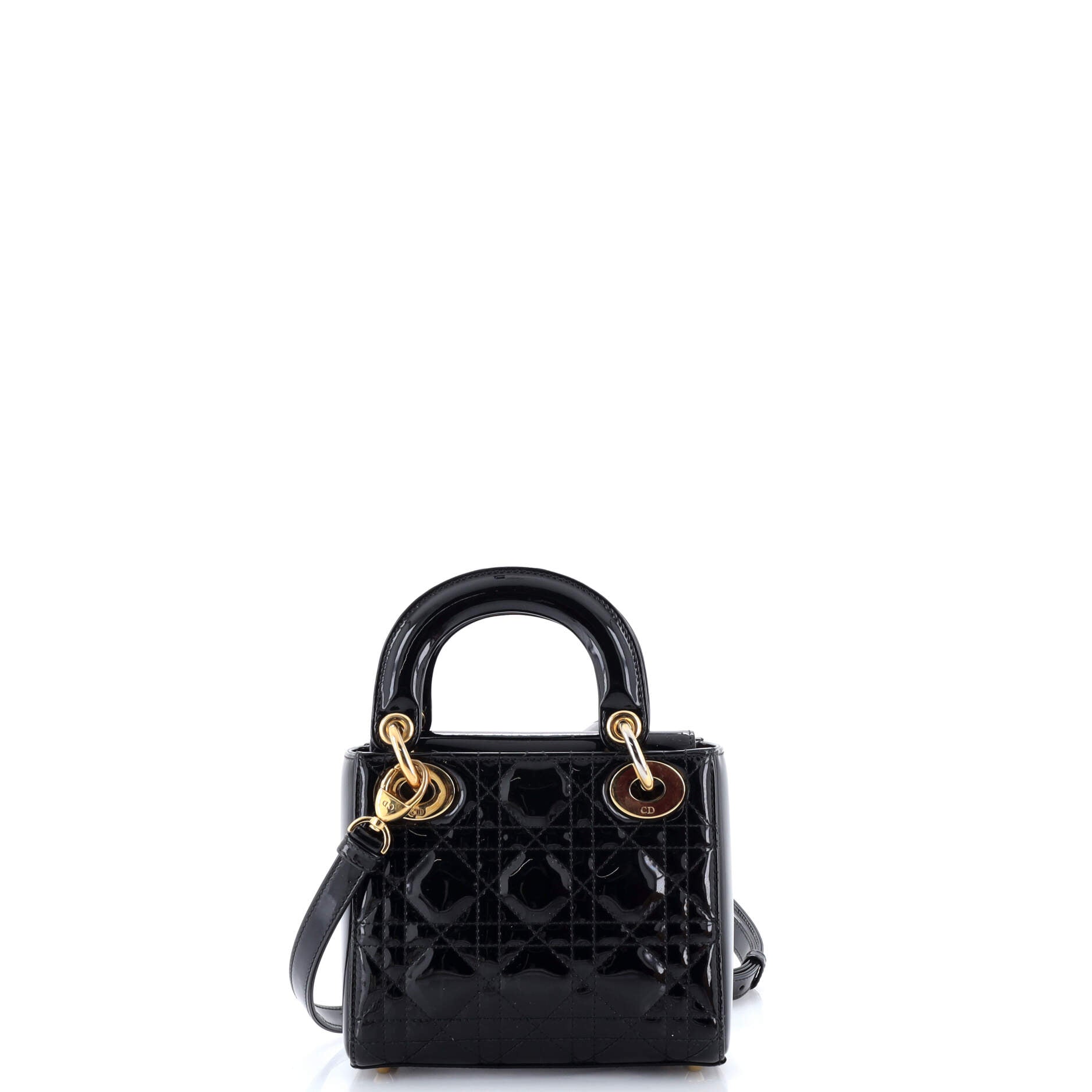 Lady Dior Bag Cannage Quilt Patent Mini