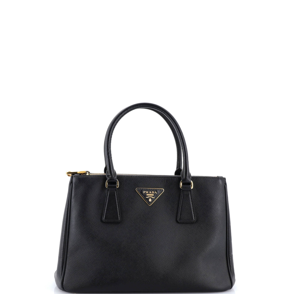 Double Zip Lux Tote Saffiano Leather Small