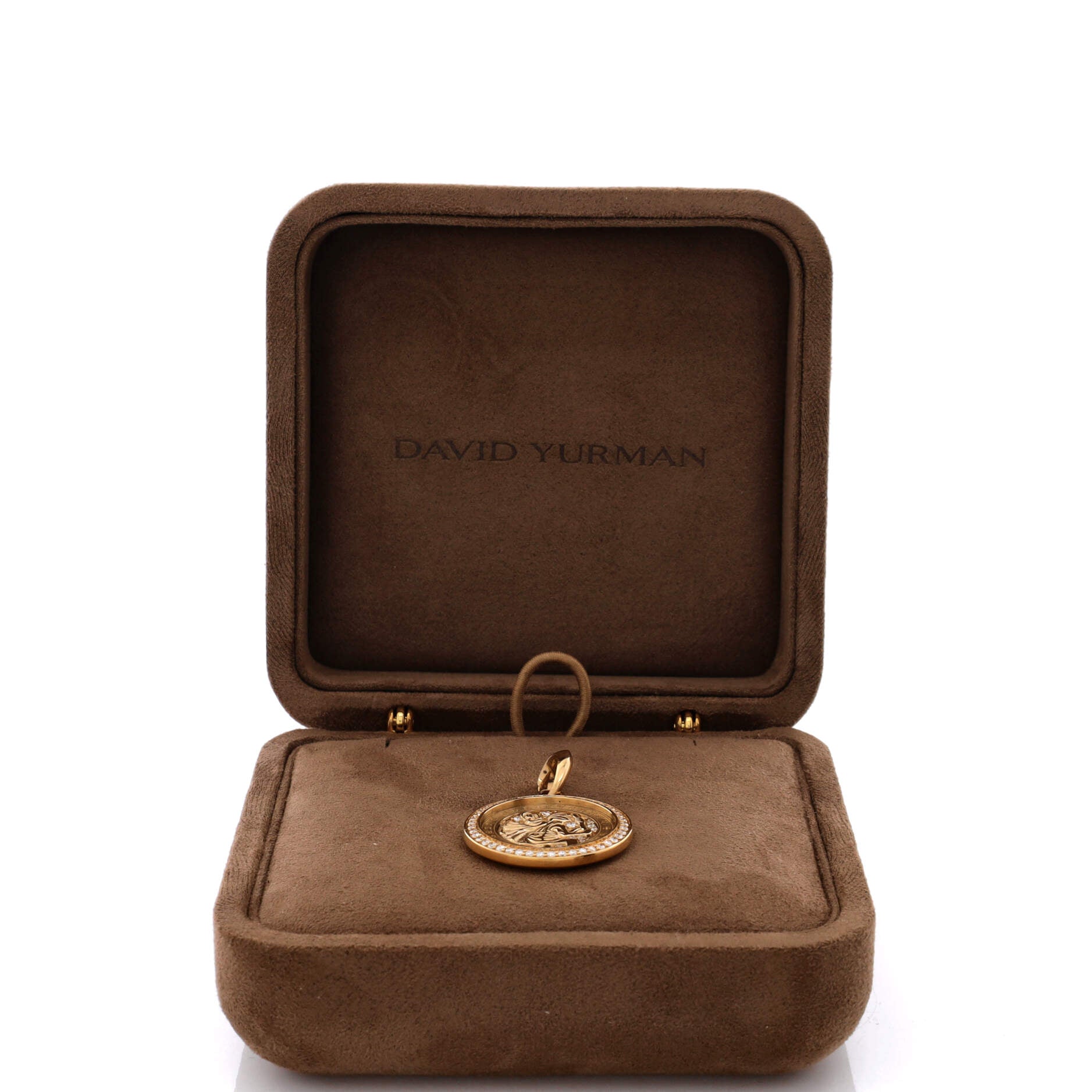 St. Christopher Amulet Pendant Pendant & Charms 18K Yellow Gold with Diamonds