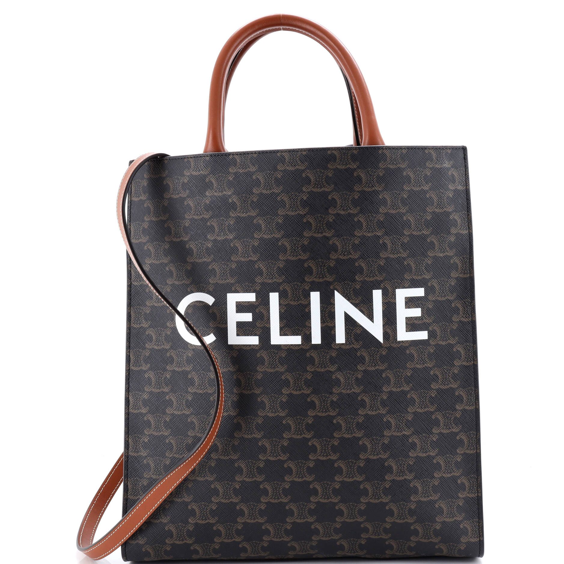 Vertical Cabas Tote Triomphe Coated Canvas Small
