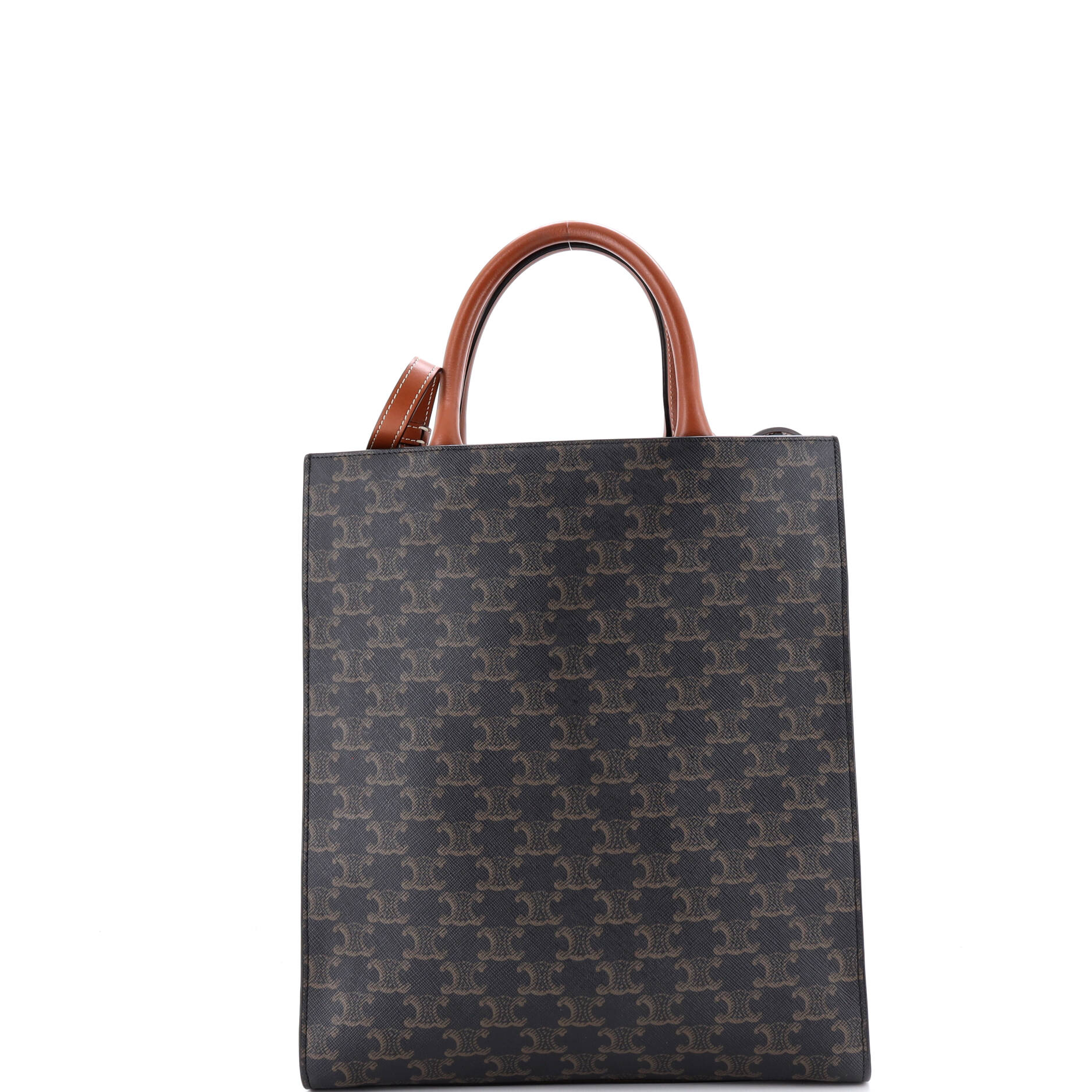 Vertical Cabas Tote Triomphe Coated Canvas Small