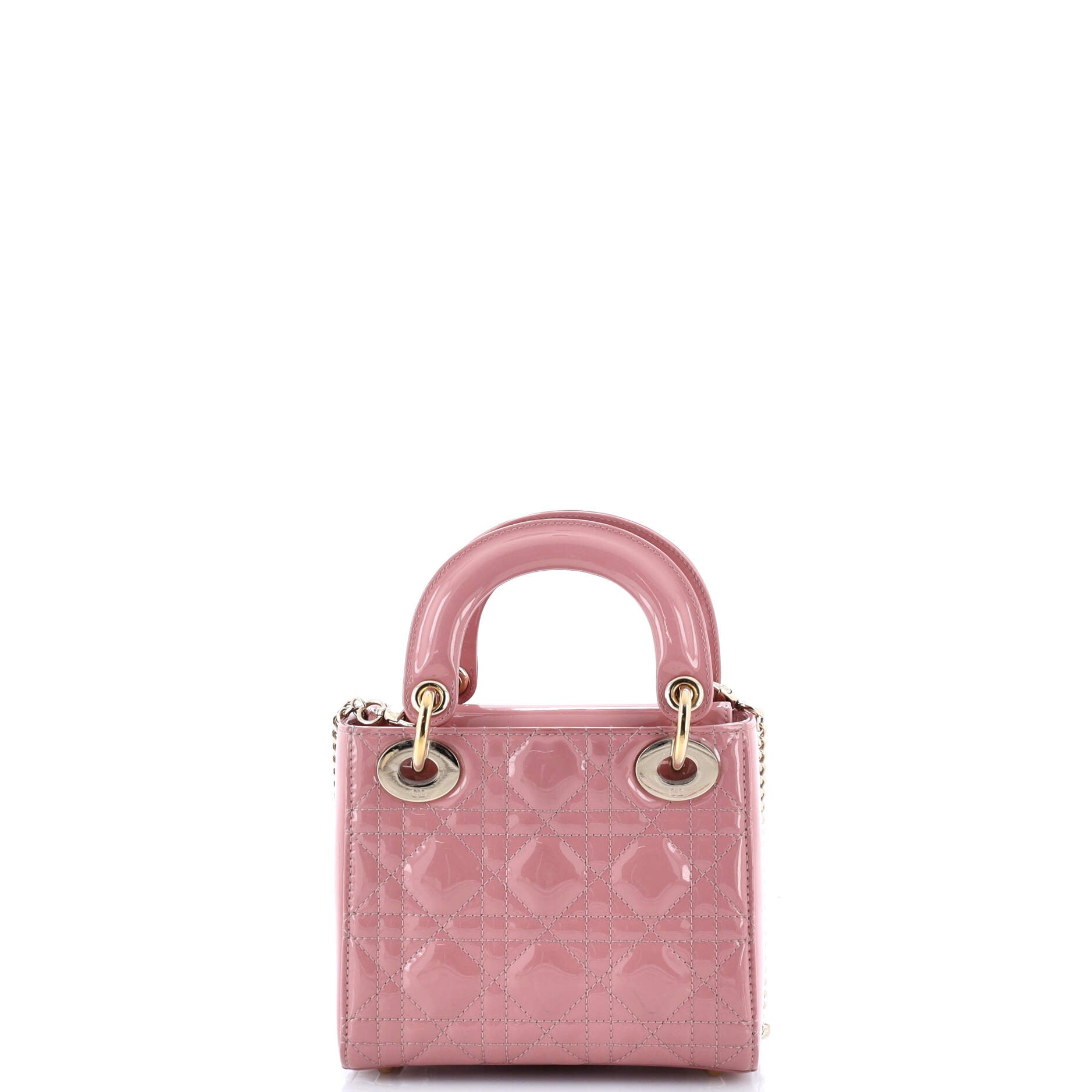 Lady Dior Chain Bag Cannage Quilt Patent Mini