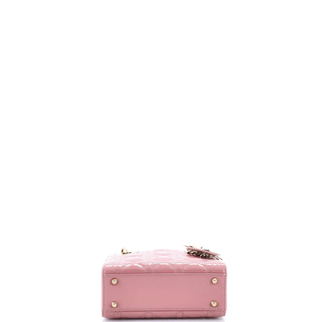 Lady Dior Chain Bag Cannage Quilt Patent Mini