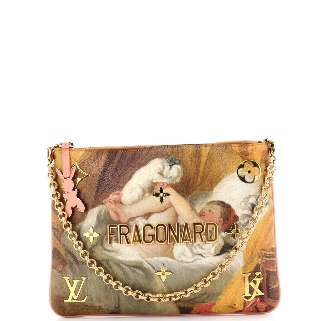 Pochette Clutch Limited Edition Jeff Koons Fragonard Print Canvas
