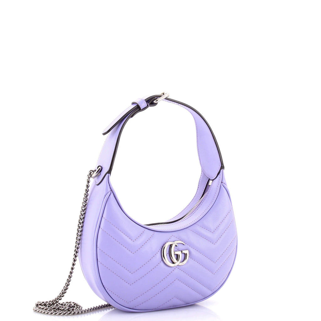 GG Marmont Half Moon Hobo Matelasse Leather Mini