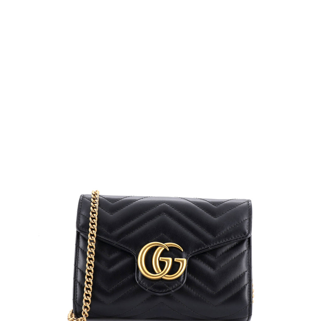 GG Marmont Chain Wallet Matelasse Leather Mini