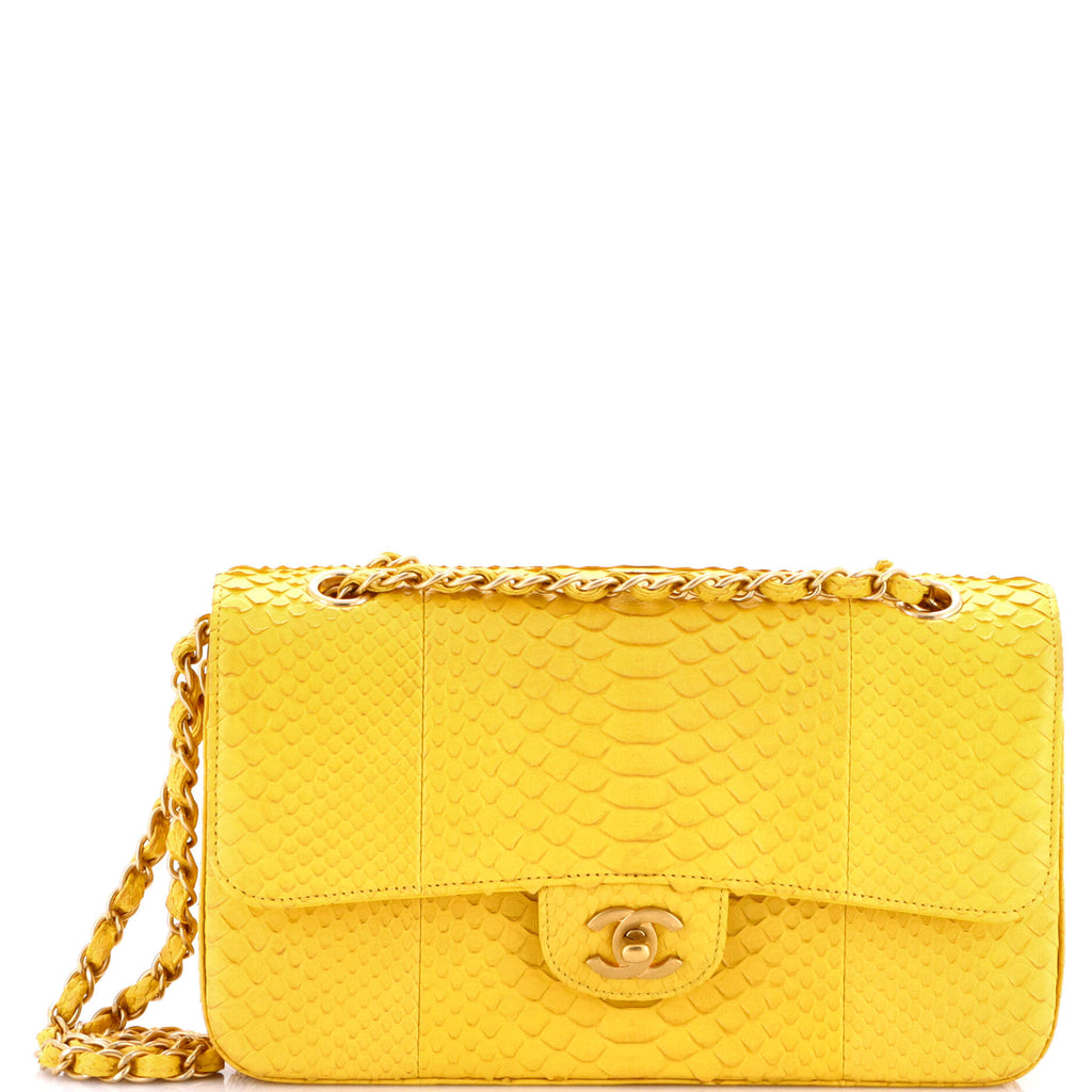 Classic Double Flap Bag Python Medium
