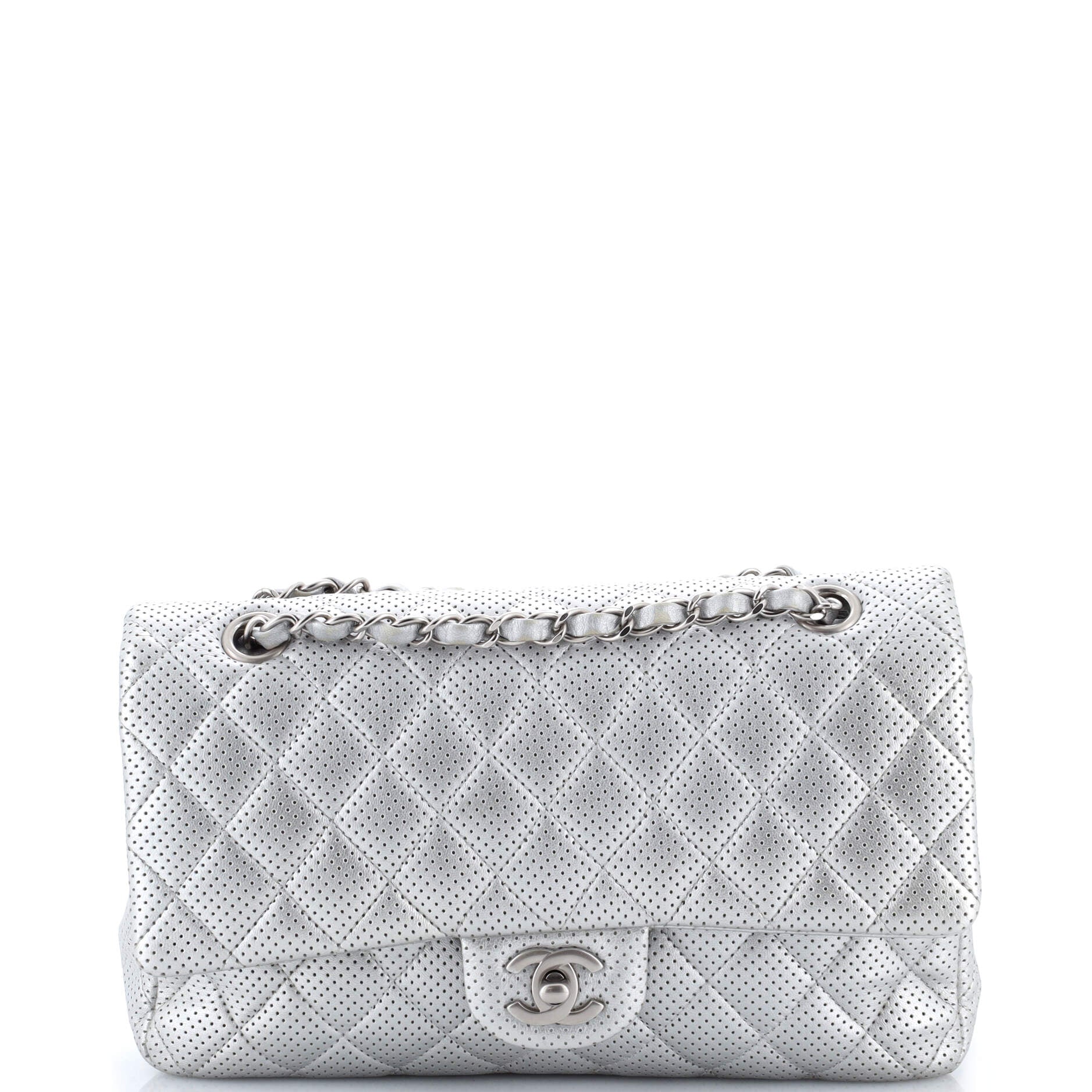 Classic Double Flap Bag Quilted Perforated Lambskin Medium
