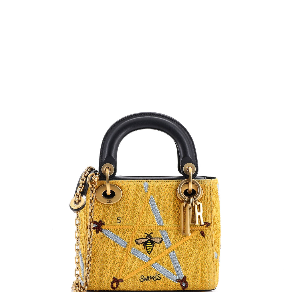 Lady Dior Chain Bag Beaded Embroidered Canvas Mini