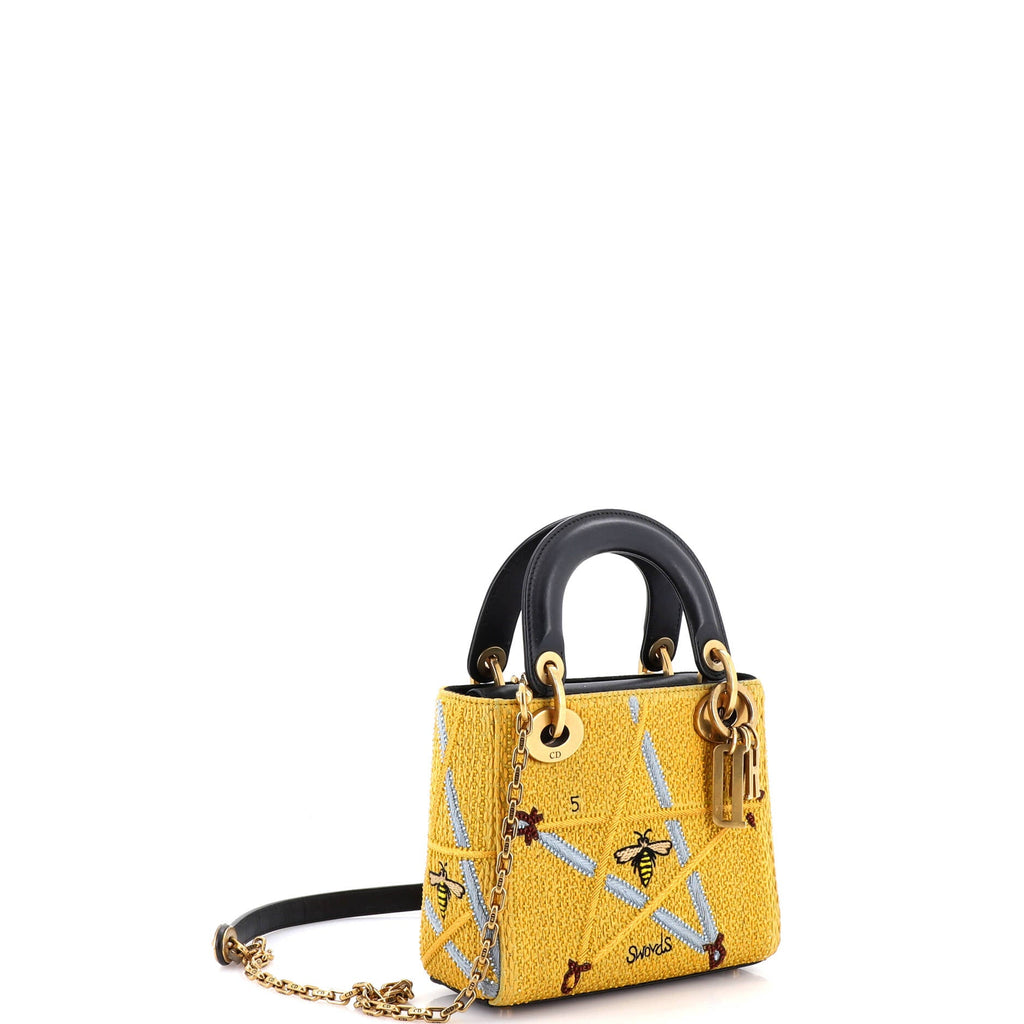 Lady Dior Chain Bag Beaded Embroidered Canvas Mini