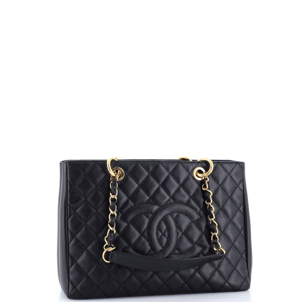 Grand Shopping Tote Quilted Caviar