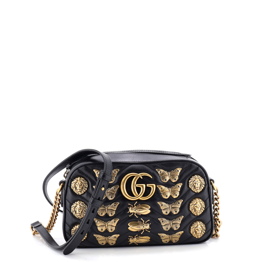 GG Marmont Shoulder Bag Embellished Matelasse Leather Small