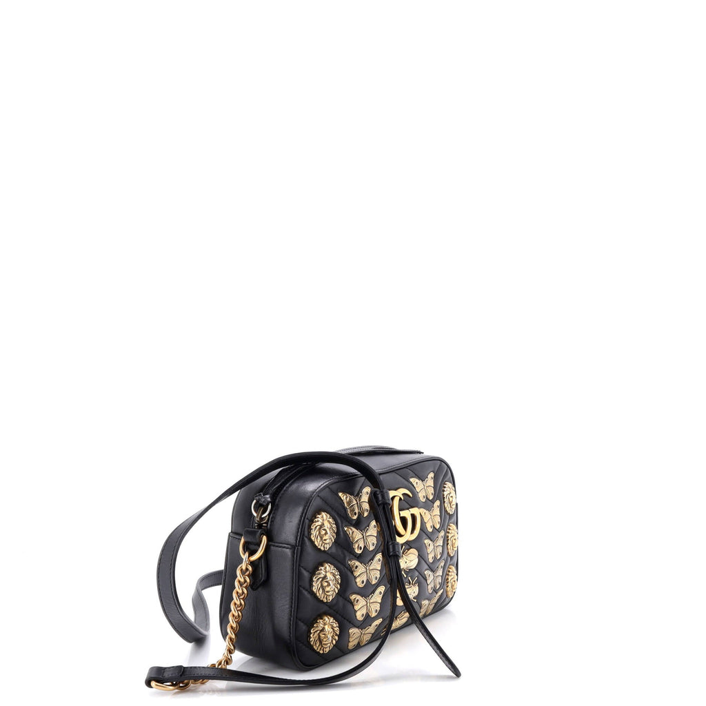 GG Marmont Shoulder Bag Embellished Matelasse Leather Small