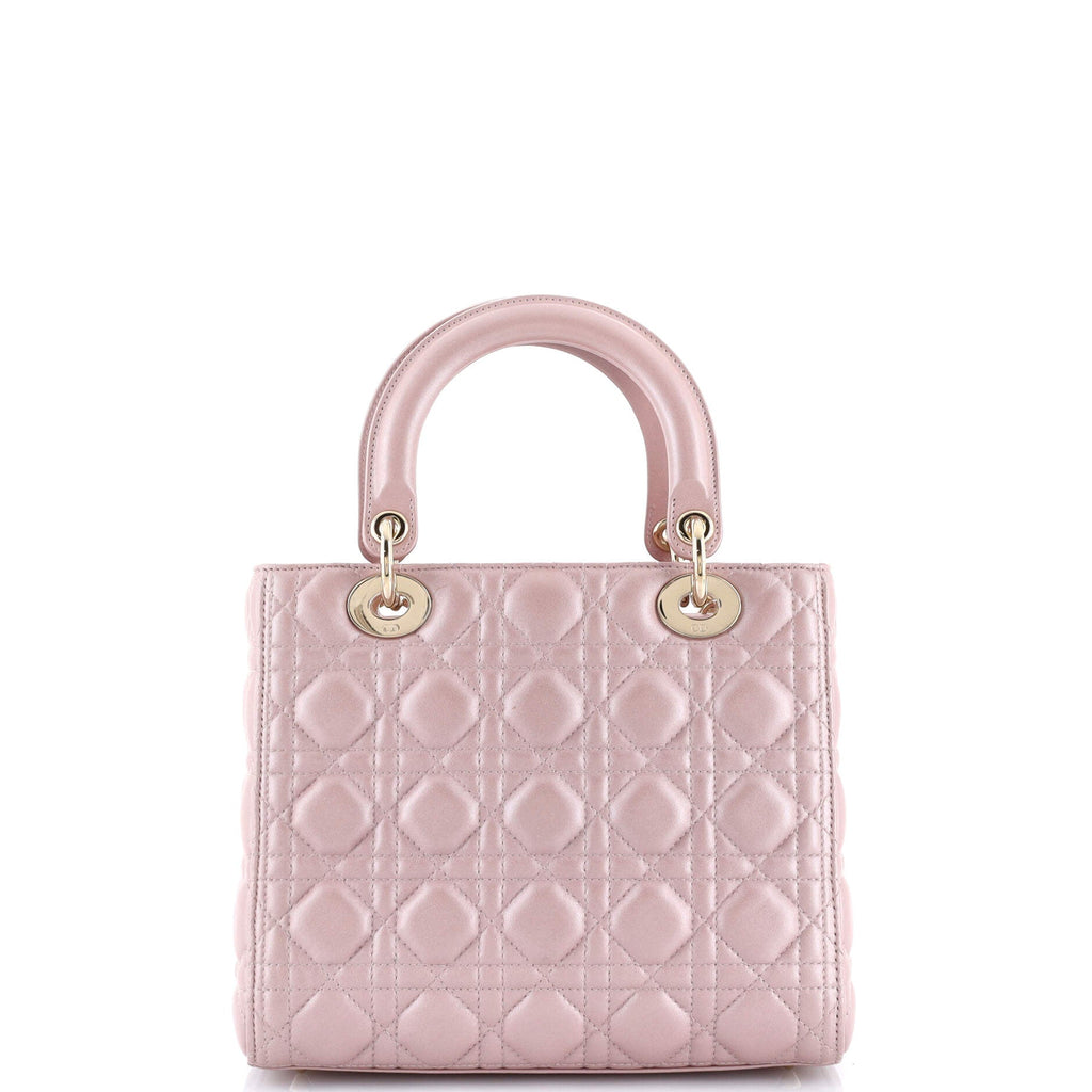 Lady Dior Bag Cannage Quilt Metallic Leather Medium