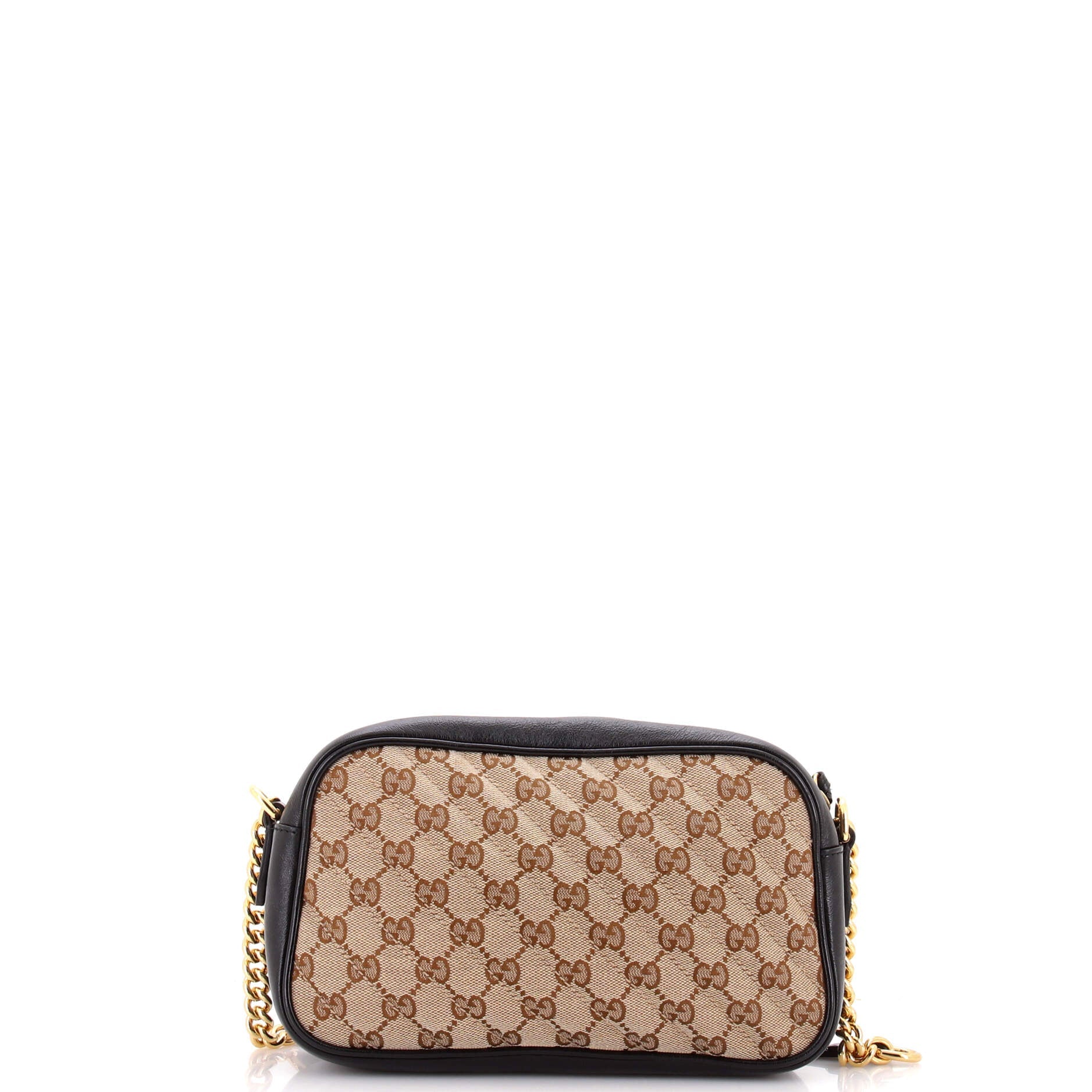 GG Marmont Shoulder Bag Diagonal Quilted GG Canvas with Leather Small