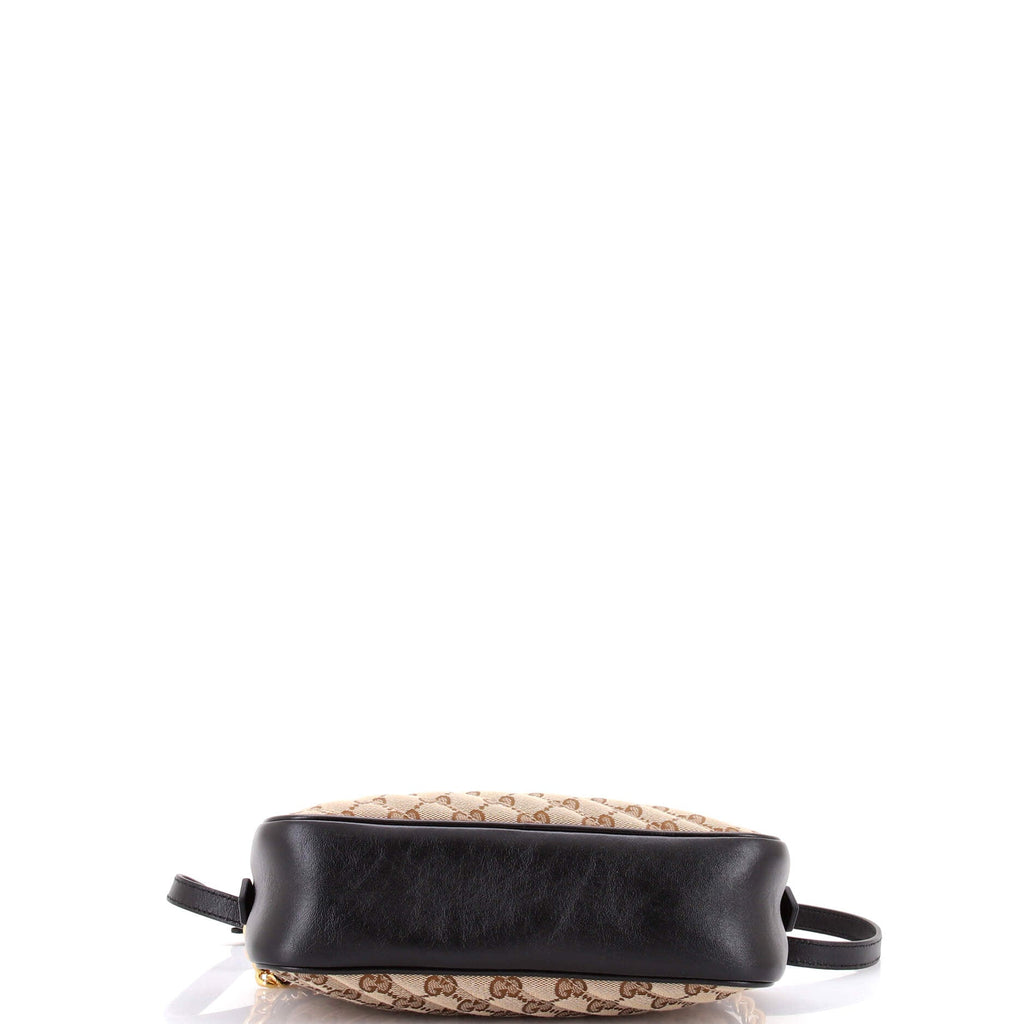 GG Marmont Shoulder Bag Diagonal Quilted GG Canvas with Leather Small