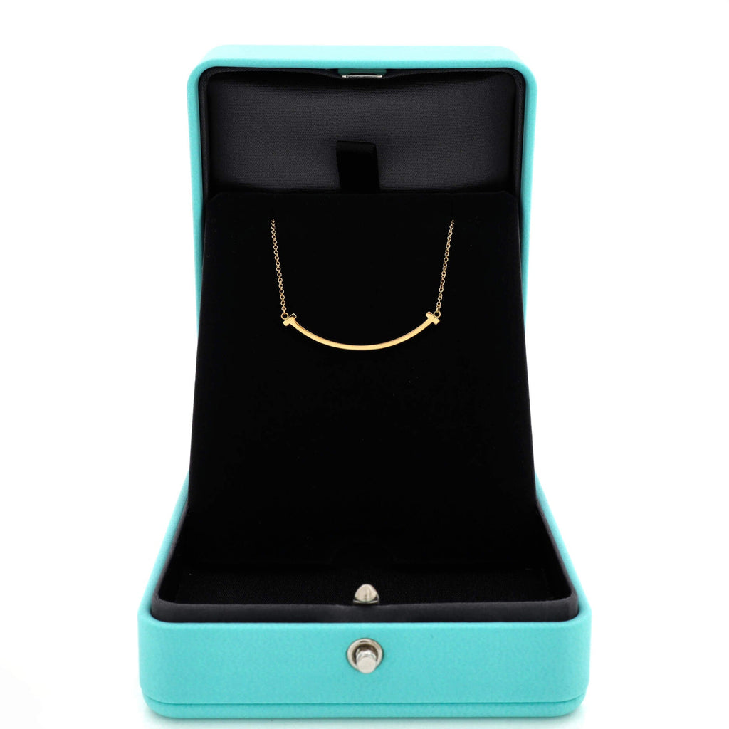 T Smile Pendant Necklace 18K Yellow Gold Small
