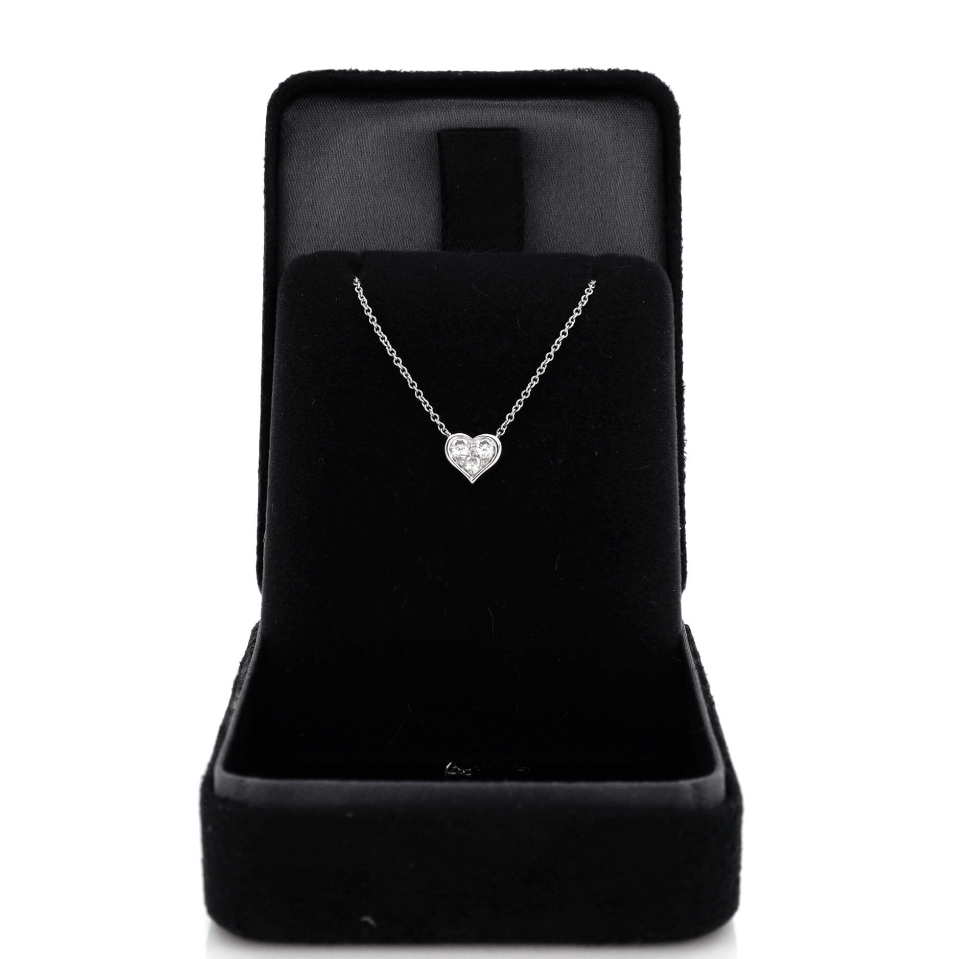 Heart 3 Diamond Pendant Necklace Platinum with Diamonds