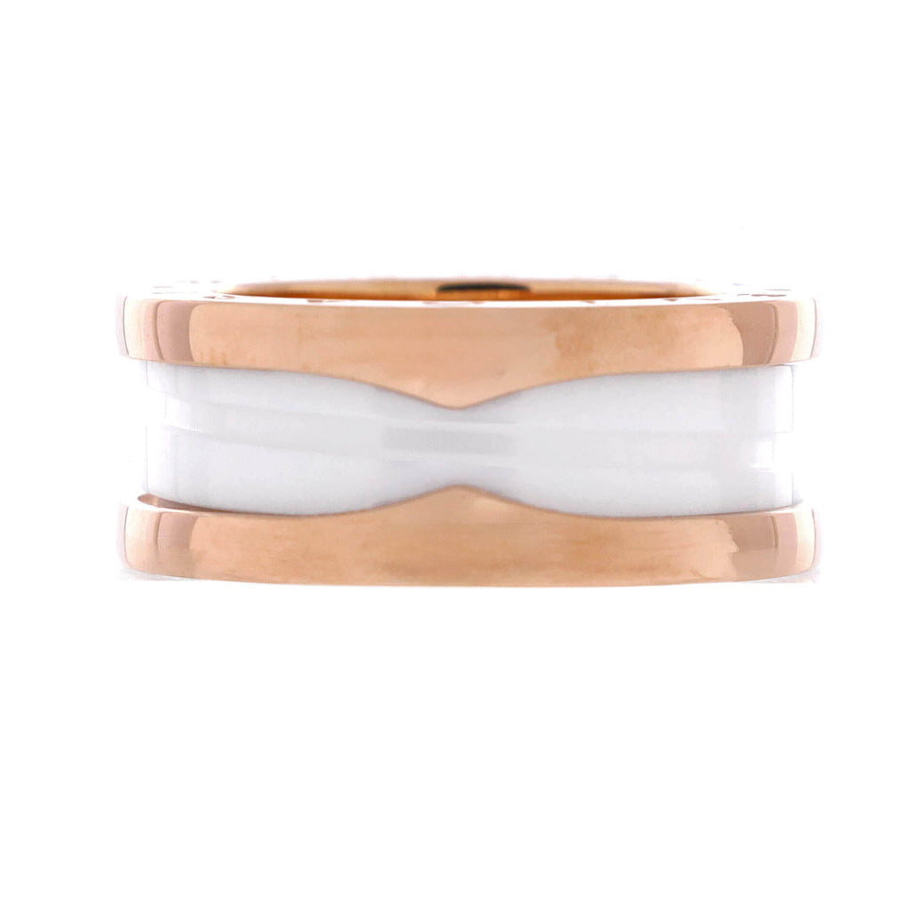 B.Zero1 Two Band Ring 18K Rose Gold and Ceramic