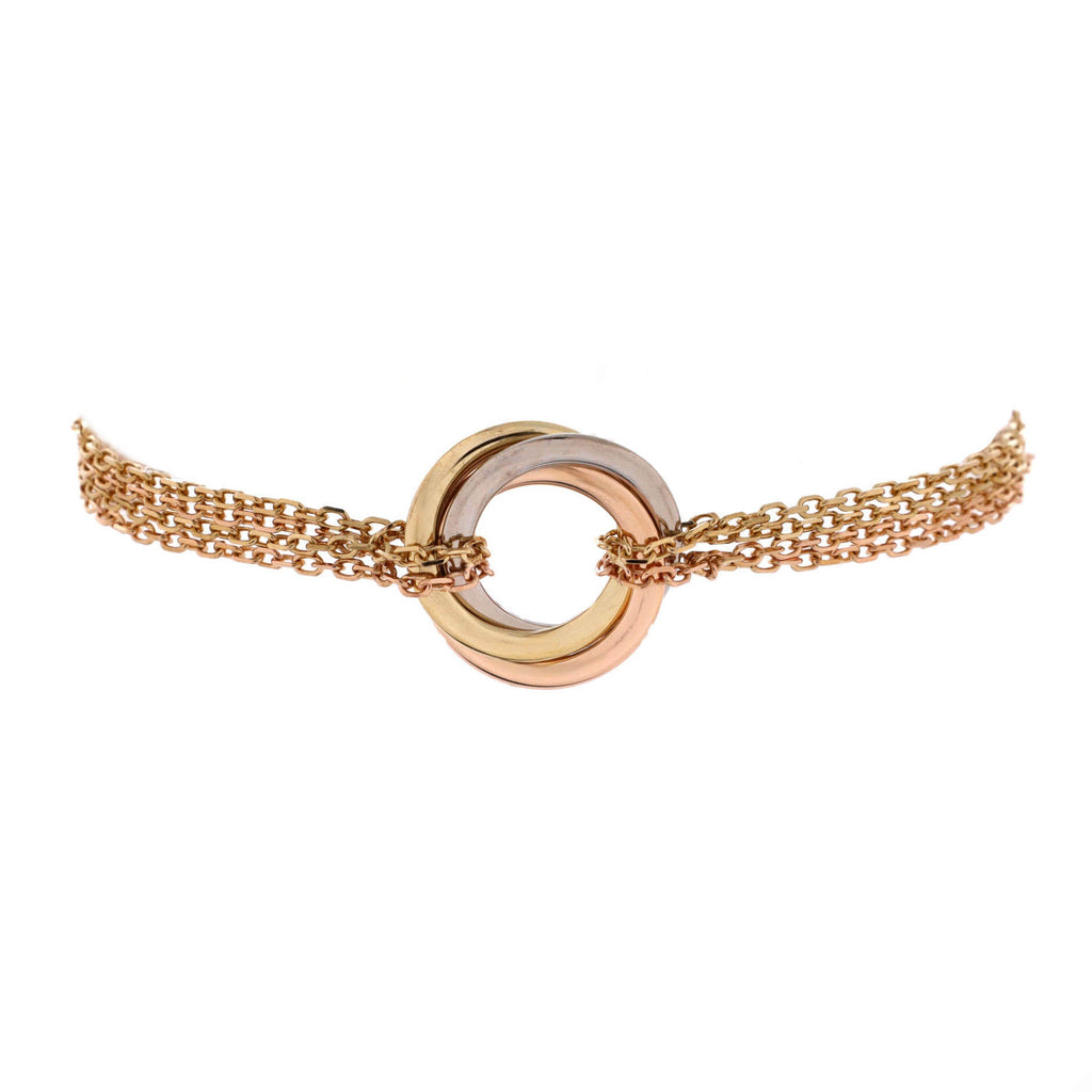 Trinity 4 Chain Bracelet 18K Tricolor Gold