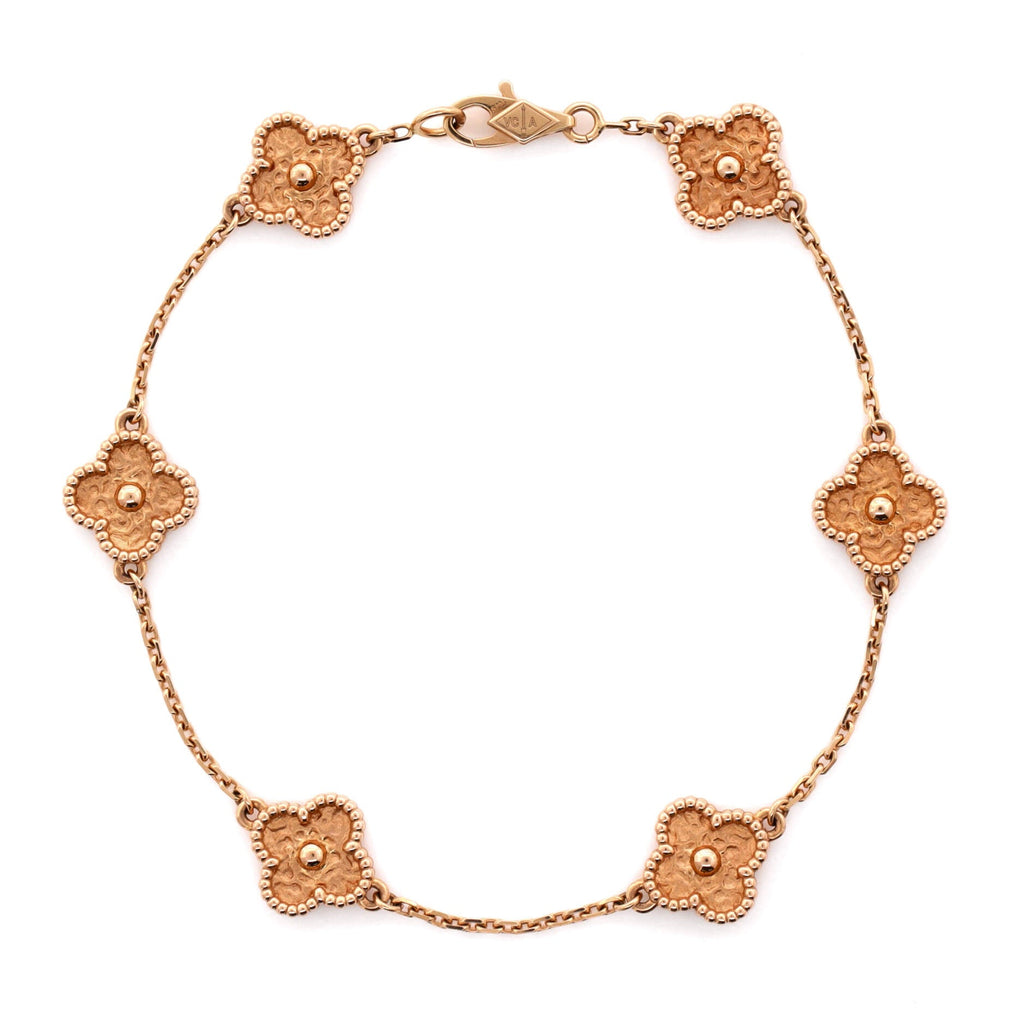 Sweet Alhambra 6 Motifs Bracelet 18K Rose Gold