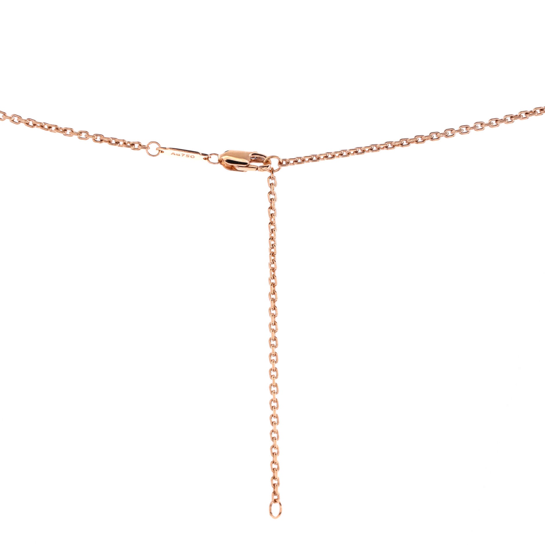 Lock Motif Pendant Necklace 18K Rose Gold with Pink Sapphires Small