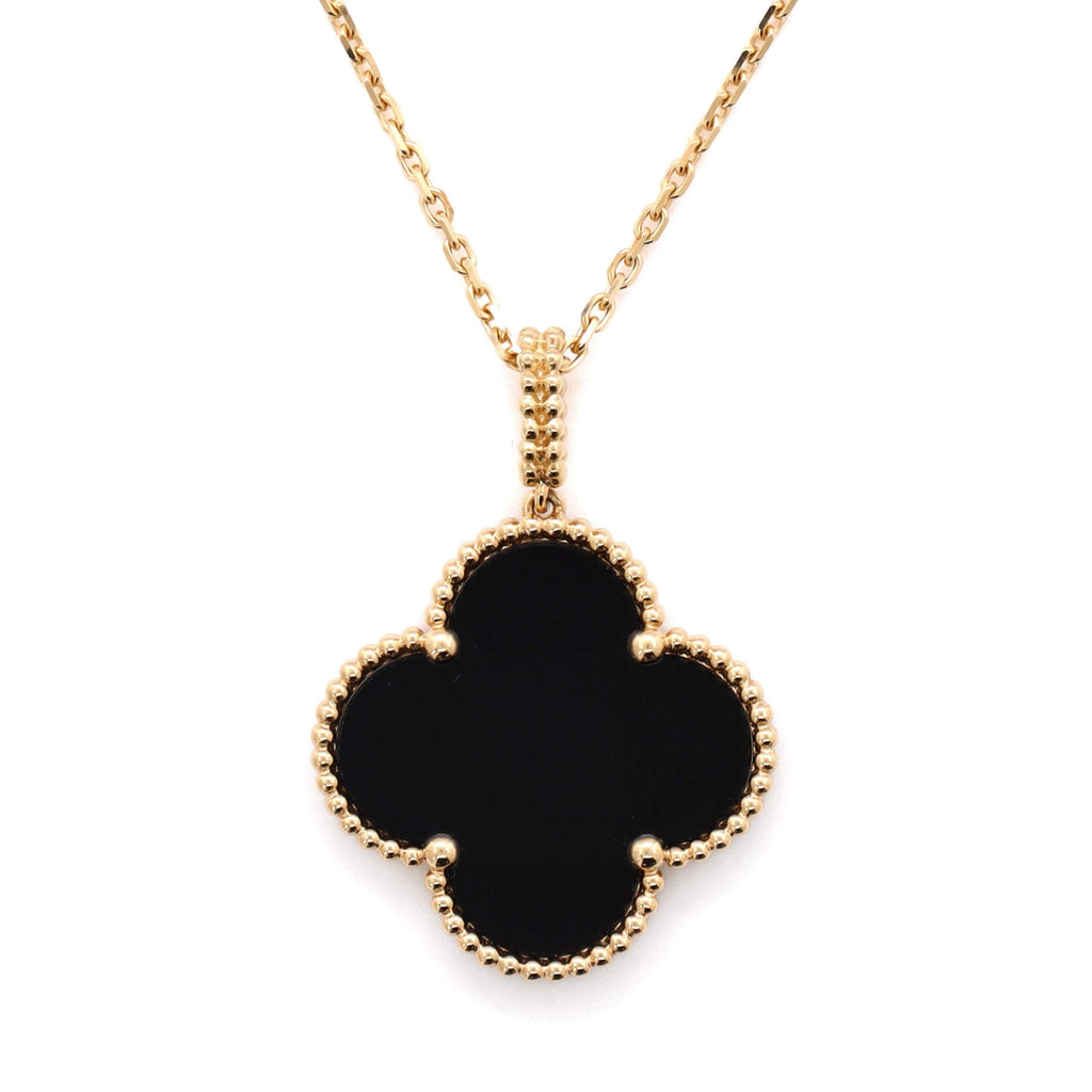 Magic Alhambra Pendant Necklace 18K Yellow Gold and Onyx