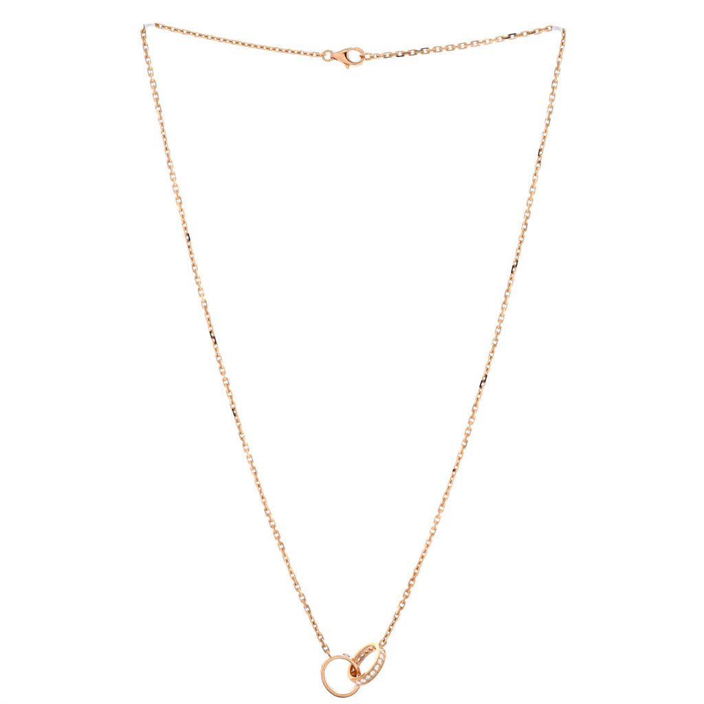 Love Interlocking Necklace 18K Rose Gold with Diamonds