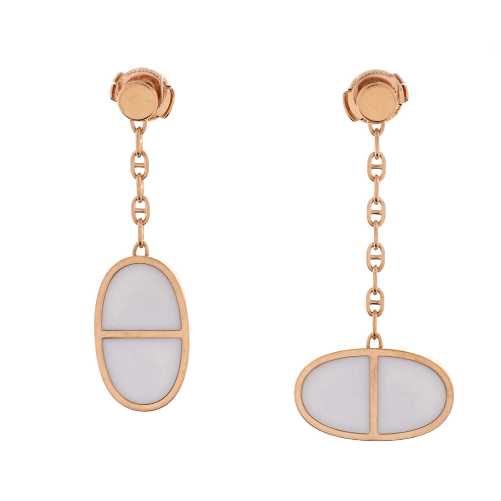 Chaine d'Ancre Verso Earrings 18K Rose Gold with Ceramic