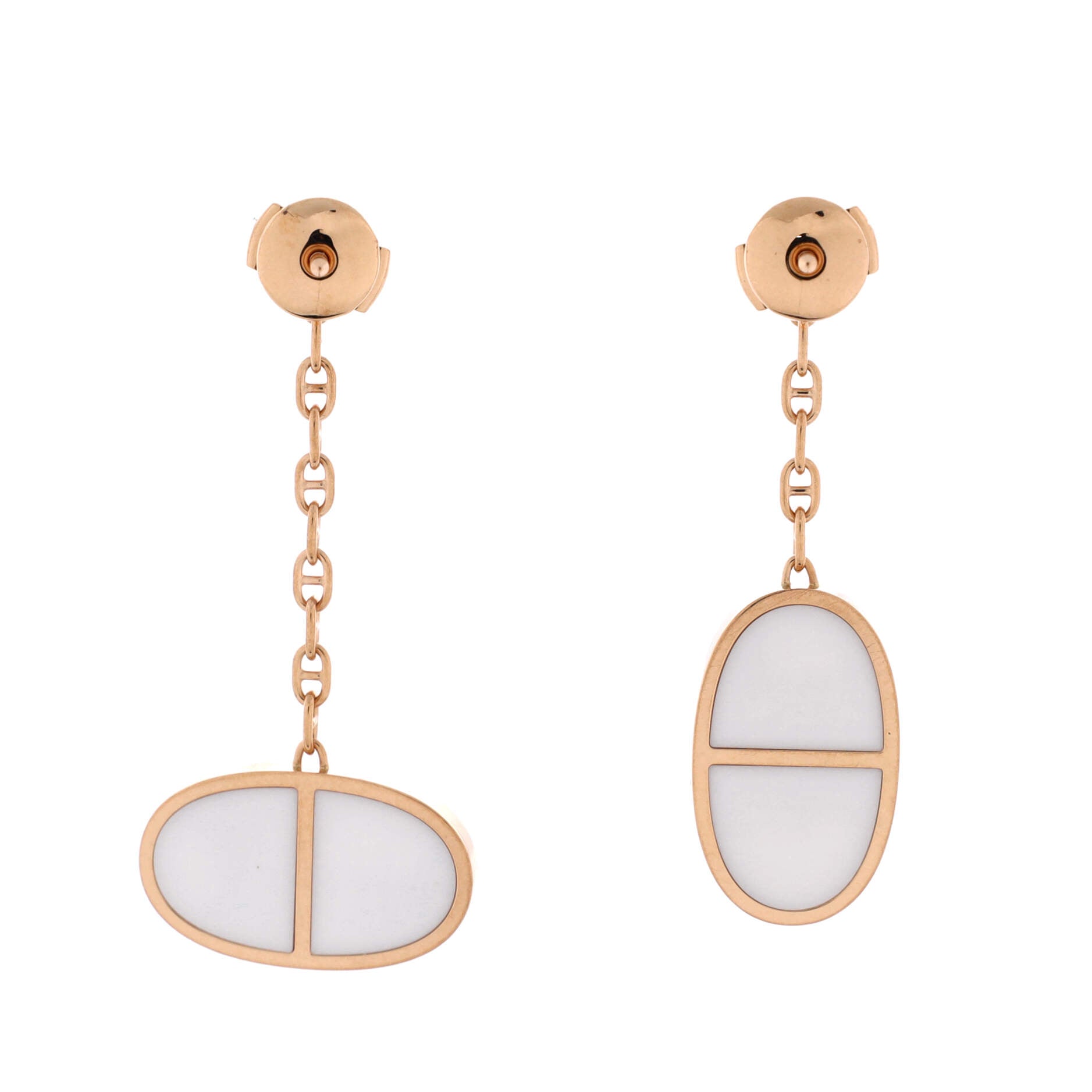 Chaine d'Ancre Verso Earrings 18K Rose Gold with Ceramic