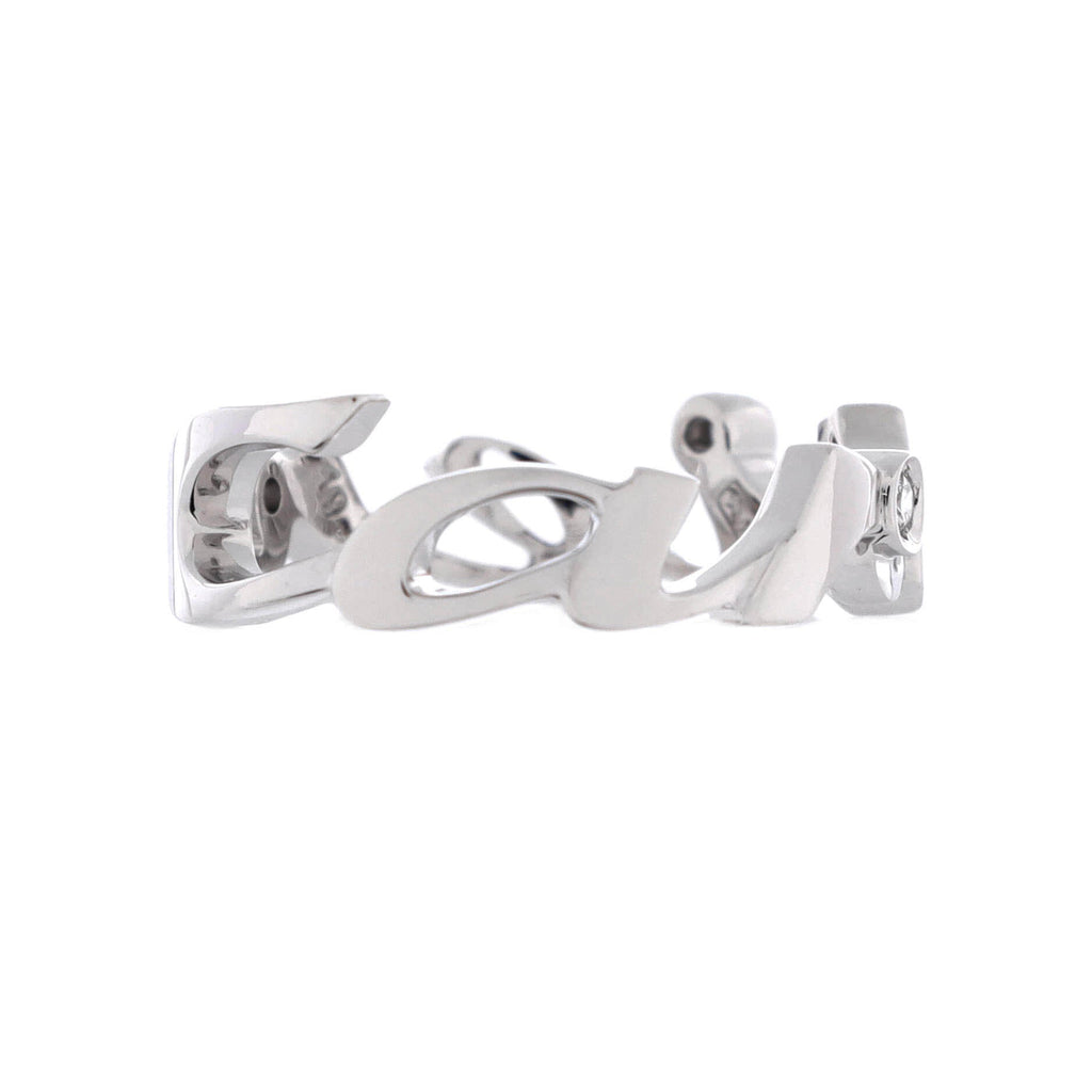 Signature 3 Diamonds Ring 18K White Gold with Diamonds