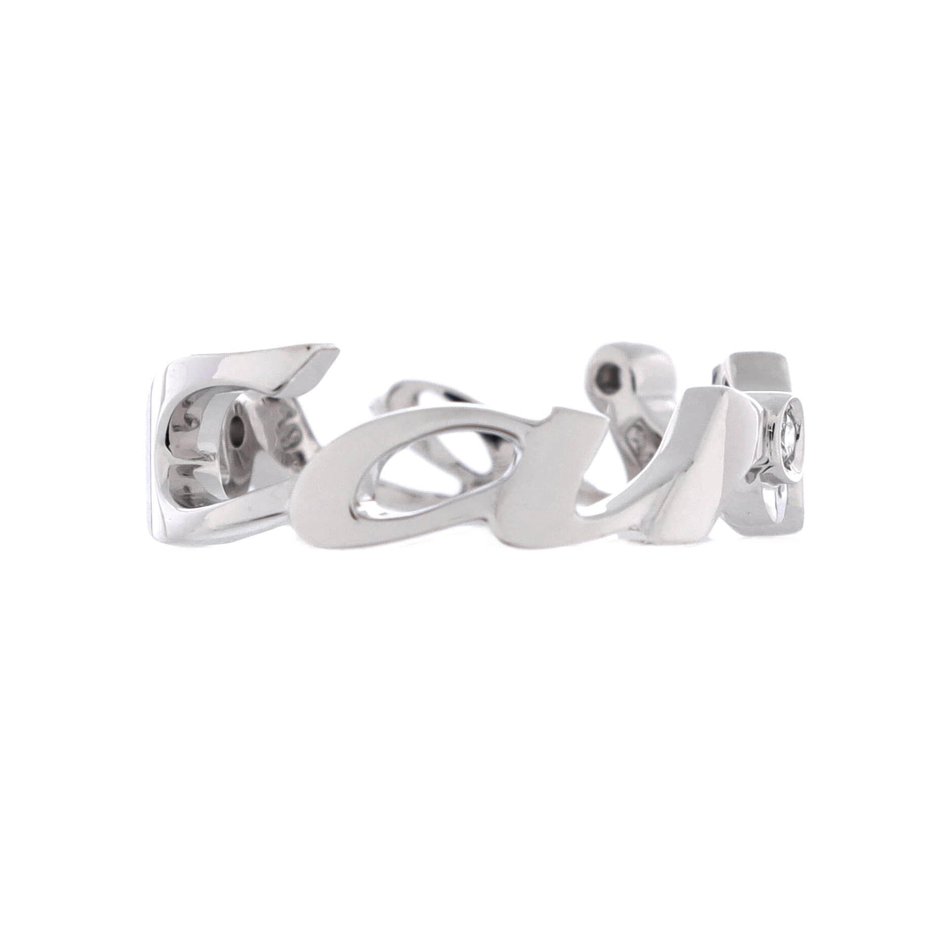 Signature 3 Diamonds Ring 18K White Gold with Diamonds