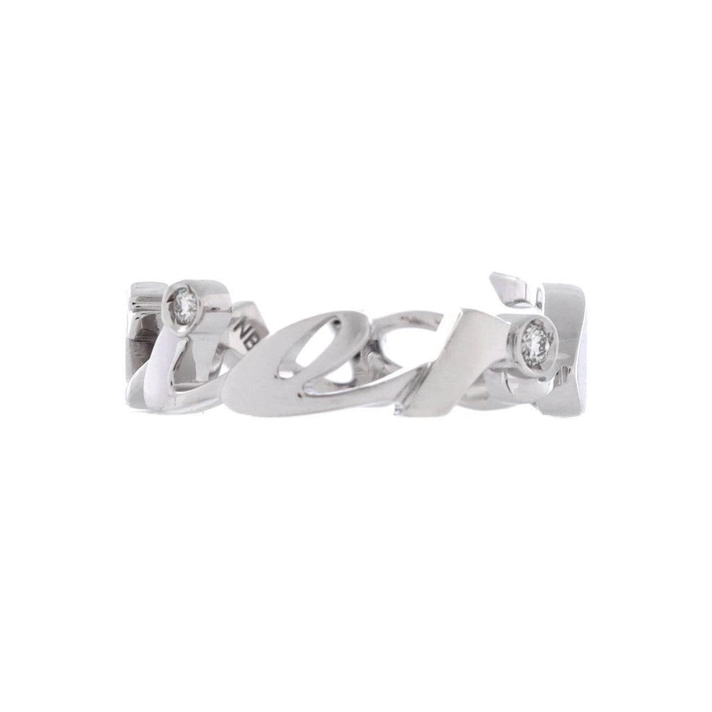 Signature 3 Diamonds Ring 18K White Gold with Diamonds
