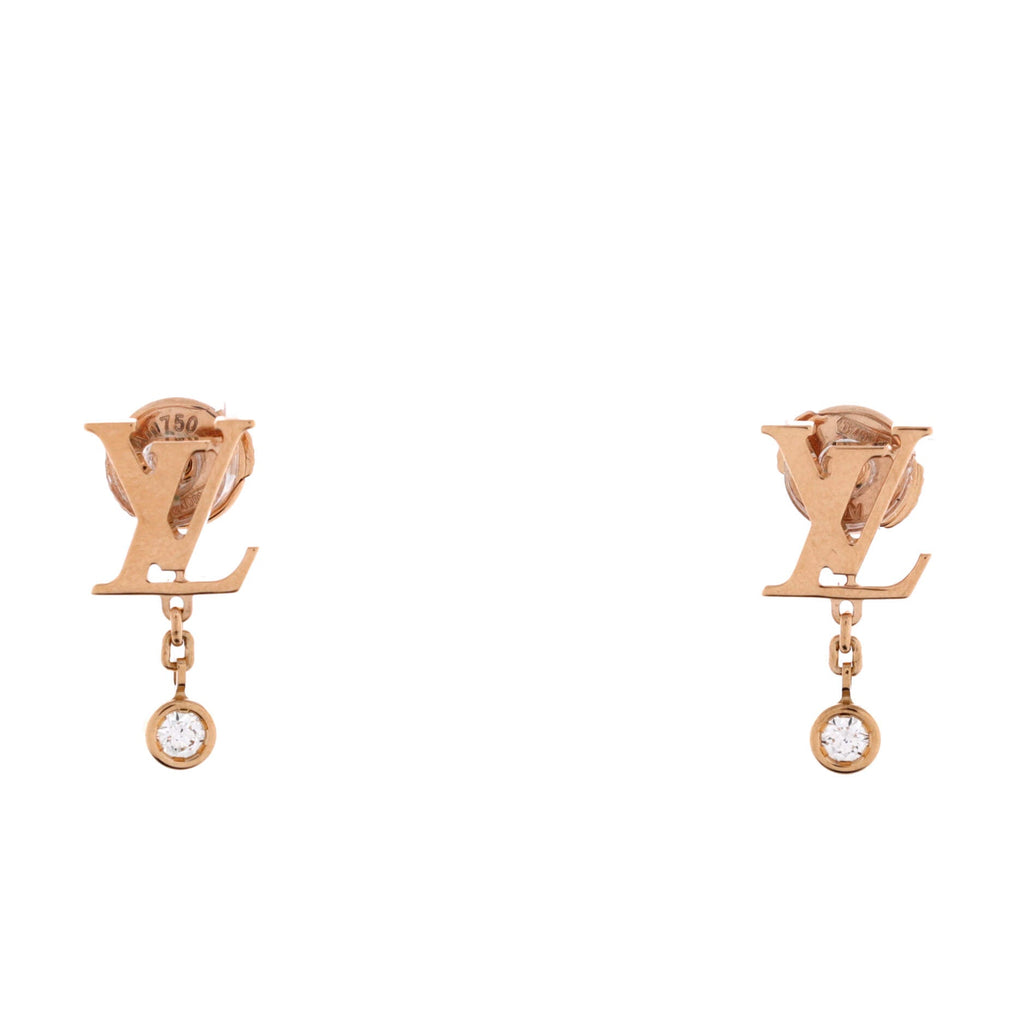 Idylle Blossom LV Ear Stud Earrings 18K Rose Gold with Diamond