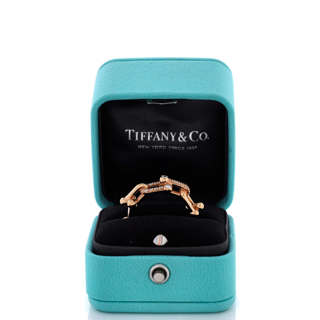 HardWear Link Ring 18K Rose Gold with  Diamonds Small