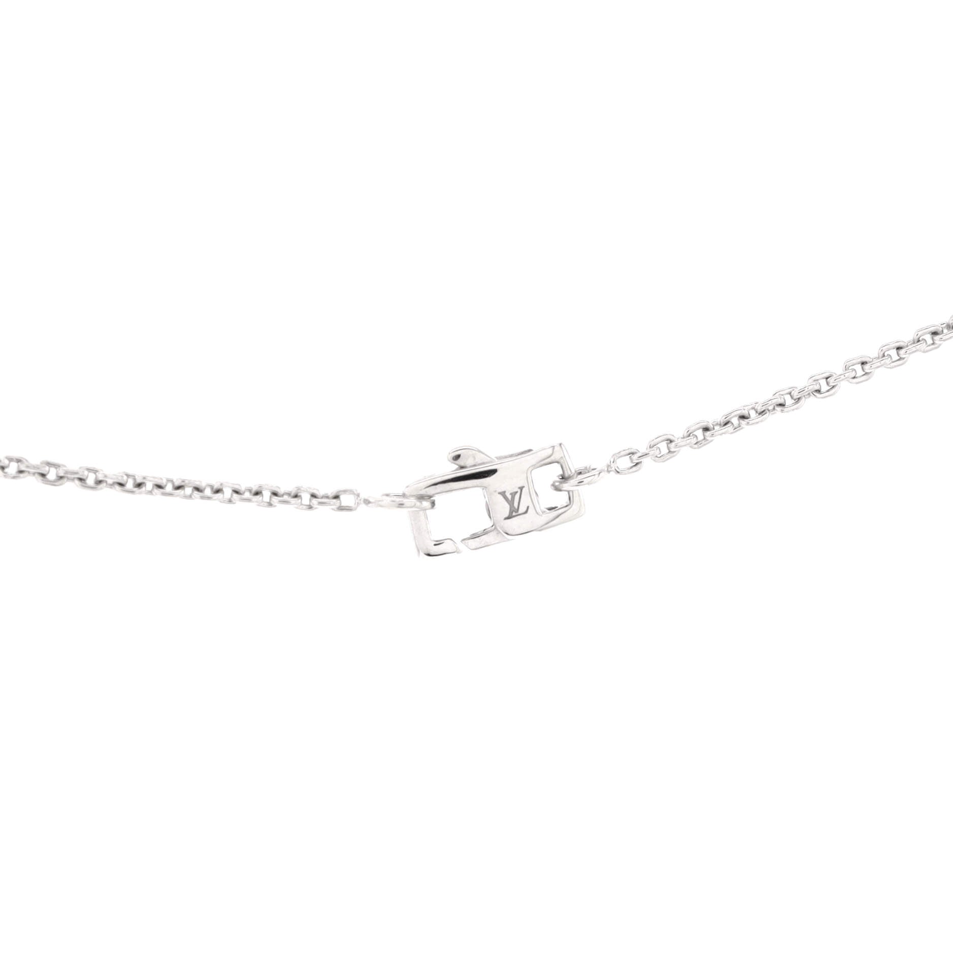 Idylle Blossom LV Pendant Necklace 18K White Gold with Diamond