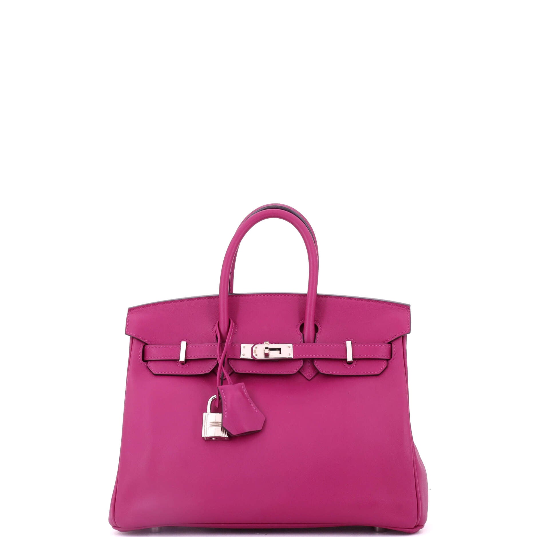 Birkin Handbag Rose Pourpre Swift with Palladium Hardware 25