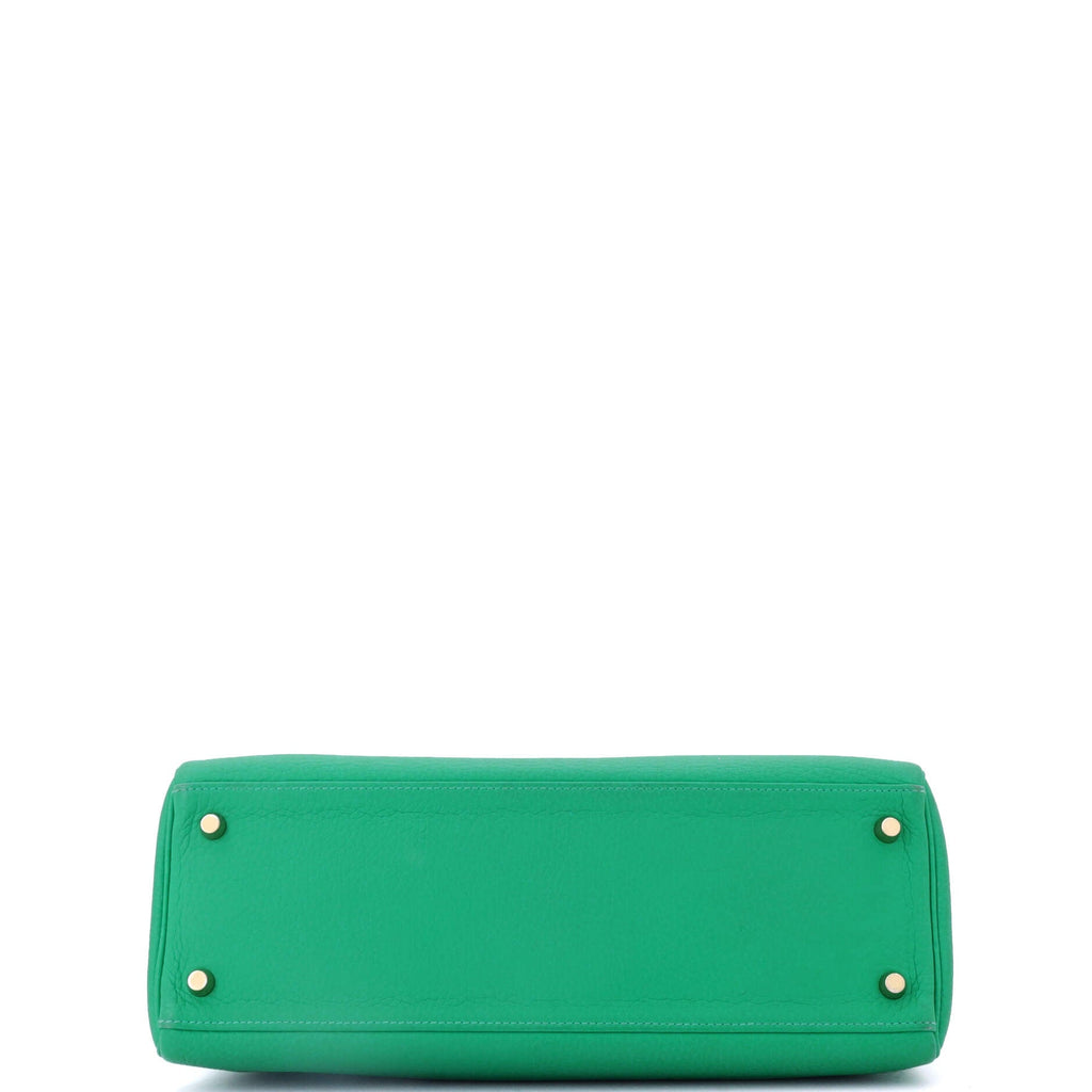 Kelly Handbag Menthe Clemence with Gold Hardware 32
