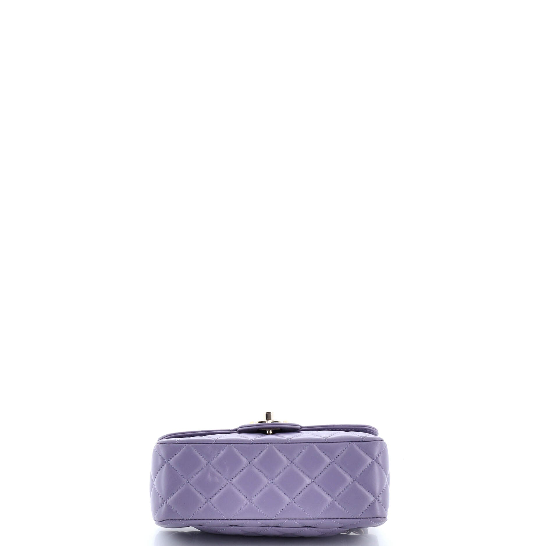 Crystal Chain Flap Top Handle Bag Quilted Lambskin Mini