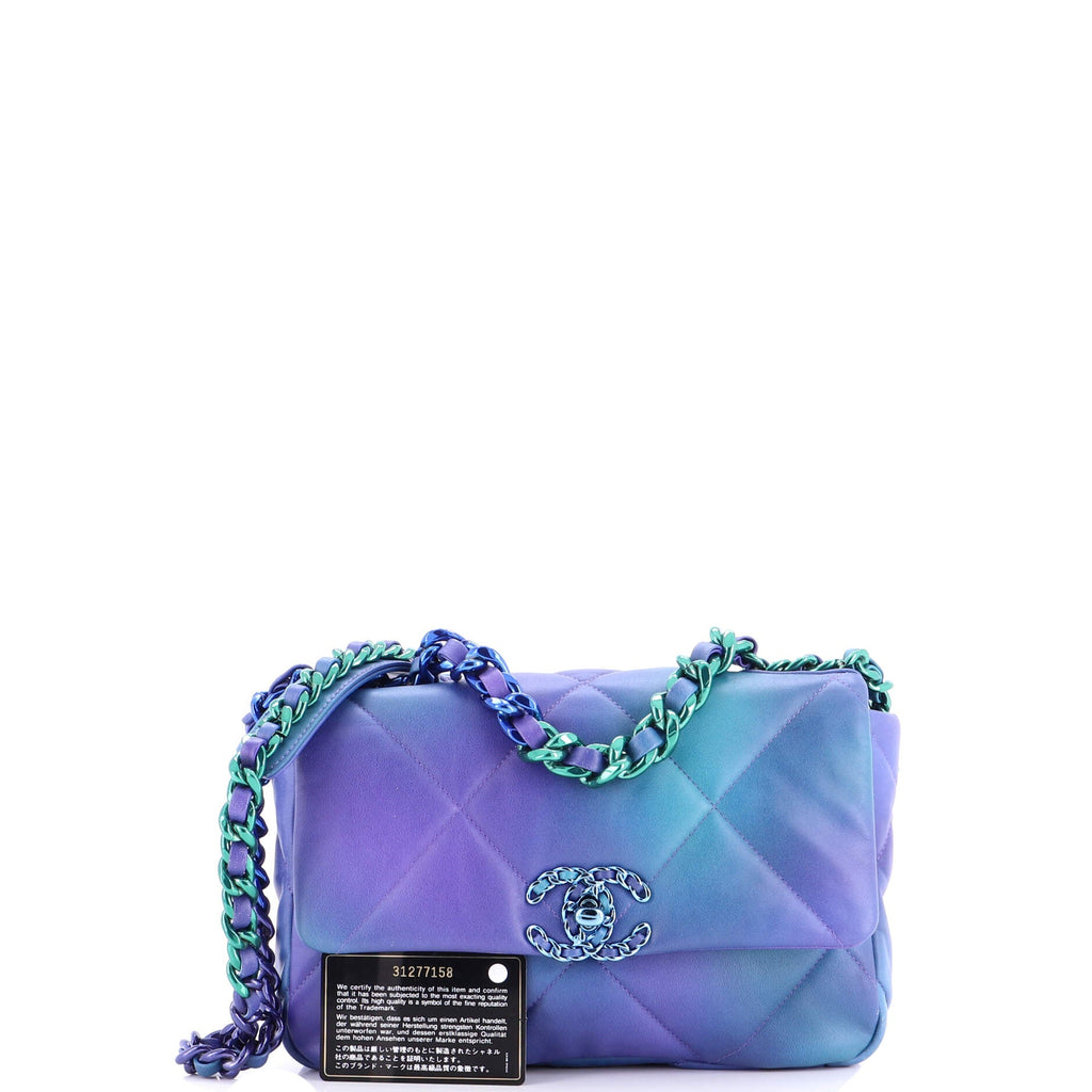19 Flap Bag Quilted Tie Dye Calfskin Medium