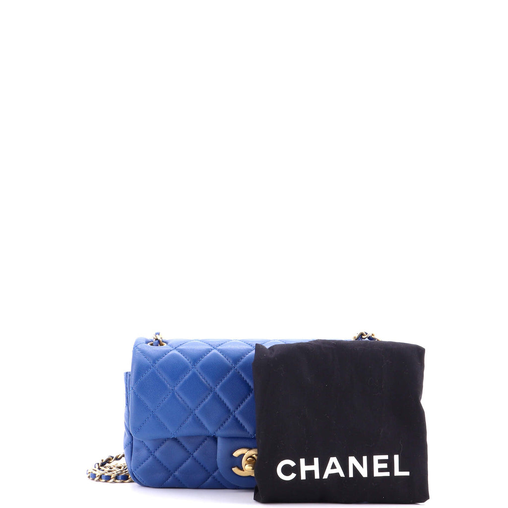 Pearl Crush Square Flap Bag Quilted Lambskin Mini