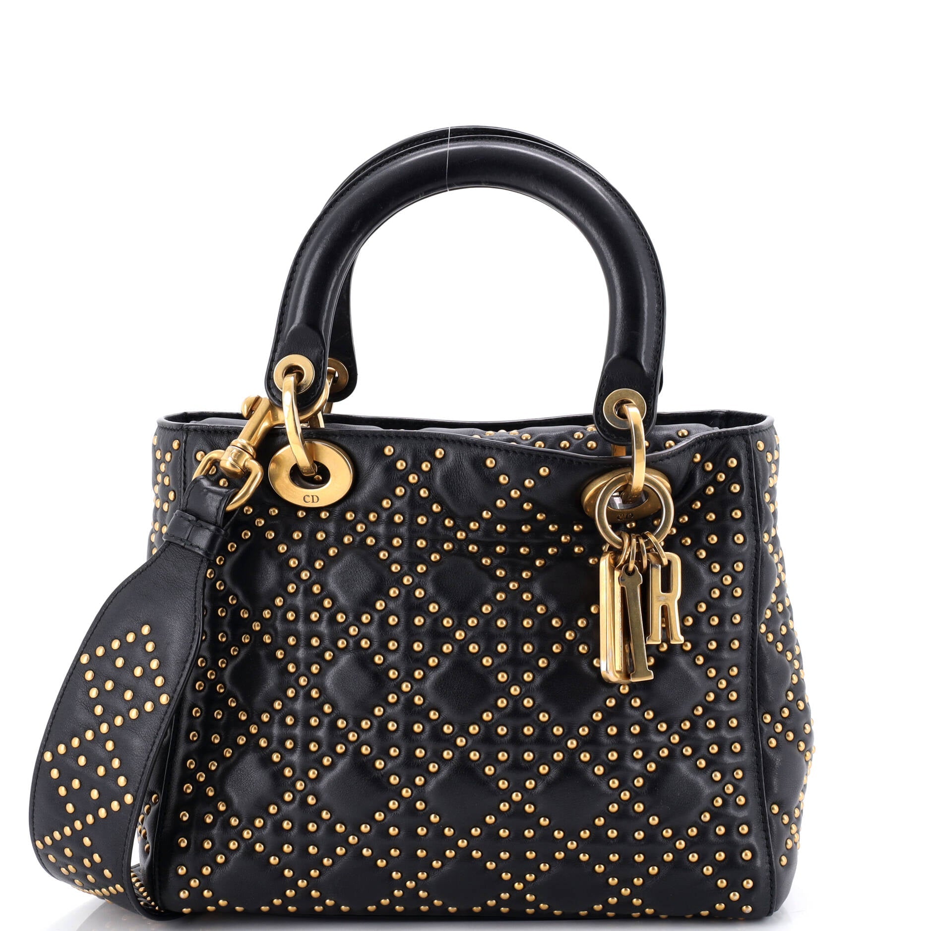 Supple Lady Dior Bag Cannage Studded Lambskin Medium
