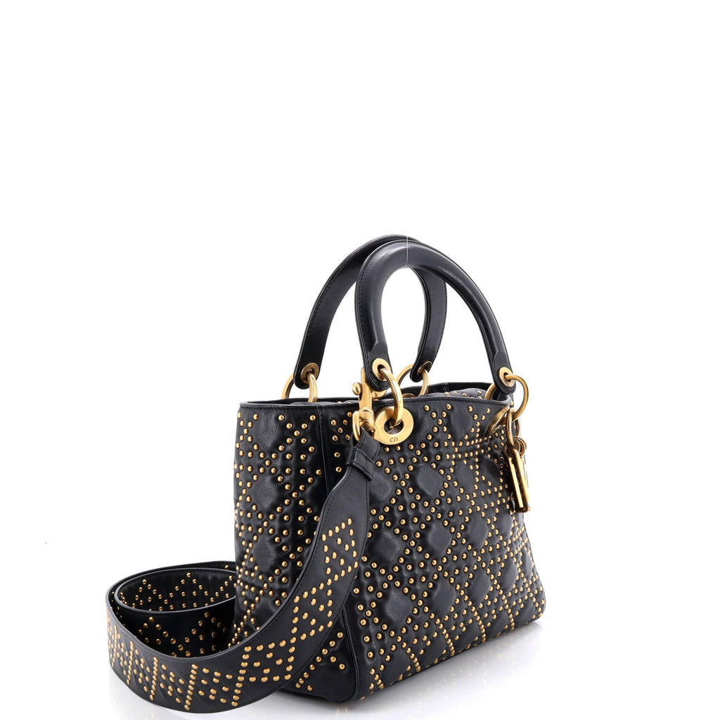 Supple Lady Dior Bag Cannage Studded Lambskin Medium