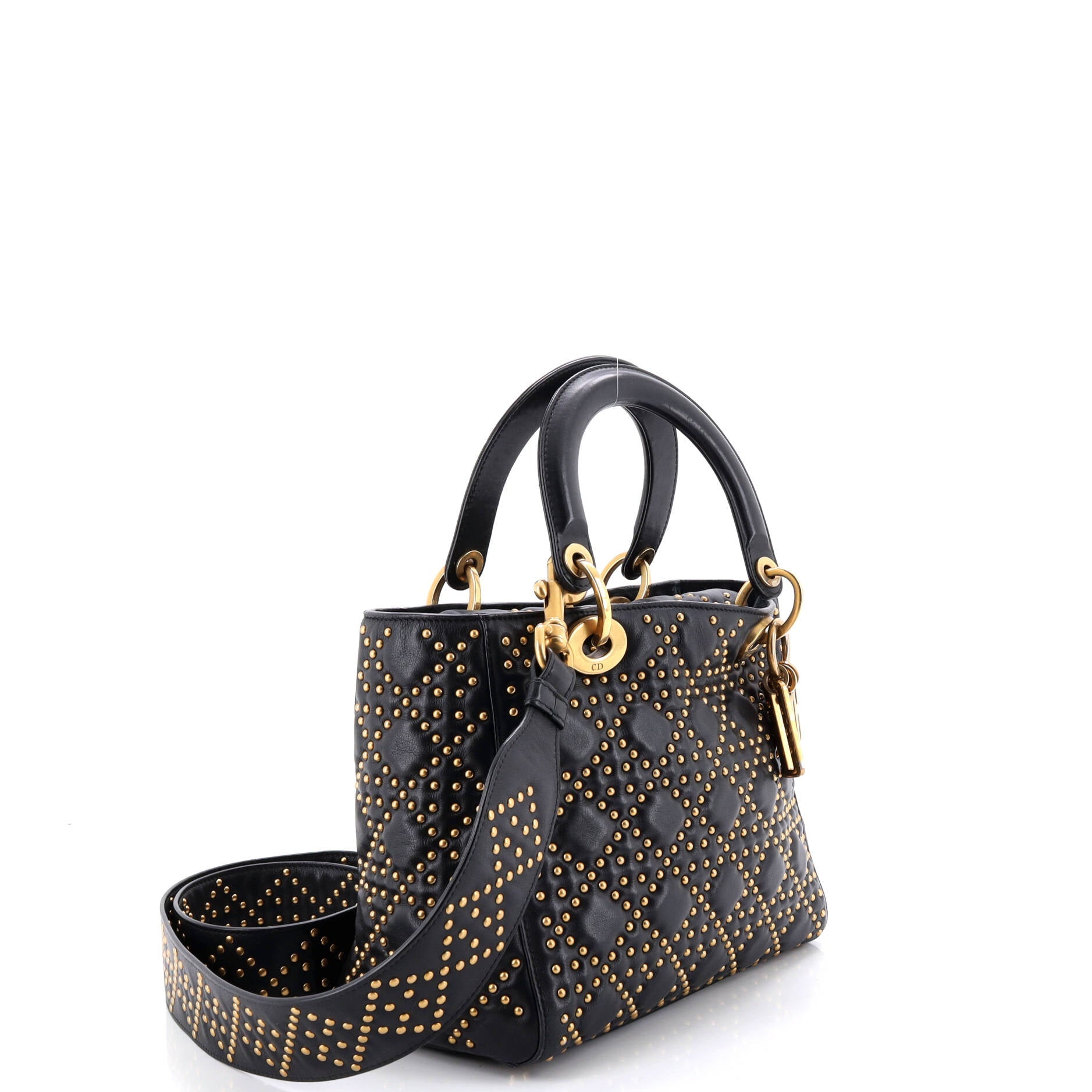 Supple Lady Dior Bag Cannage Studded Lambskin Medium