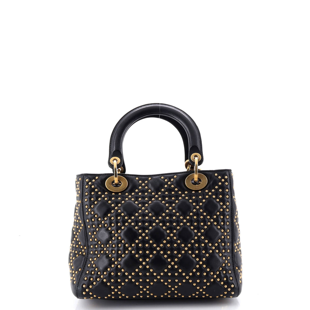 Supple Lady Dior Bag Cannage Studded Lambskin Medium